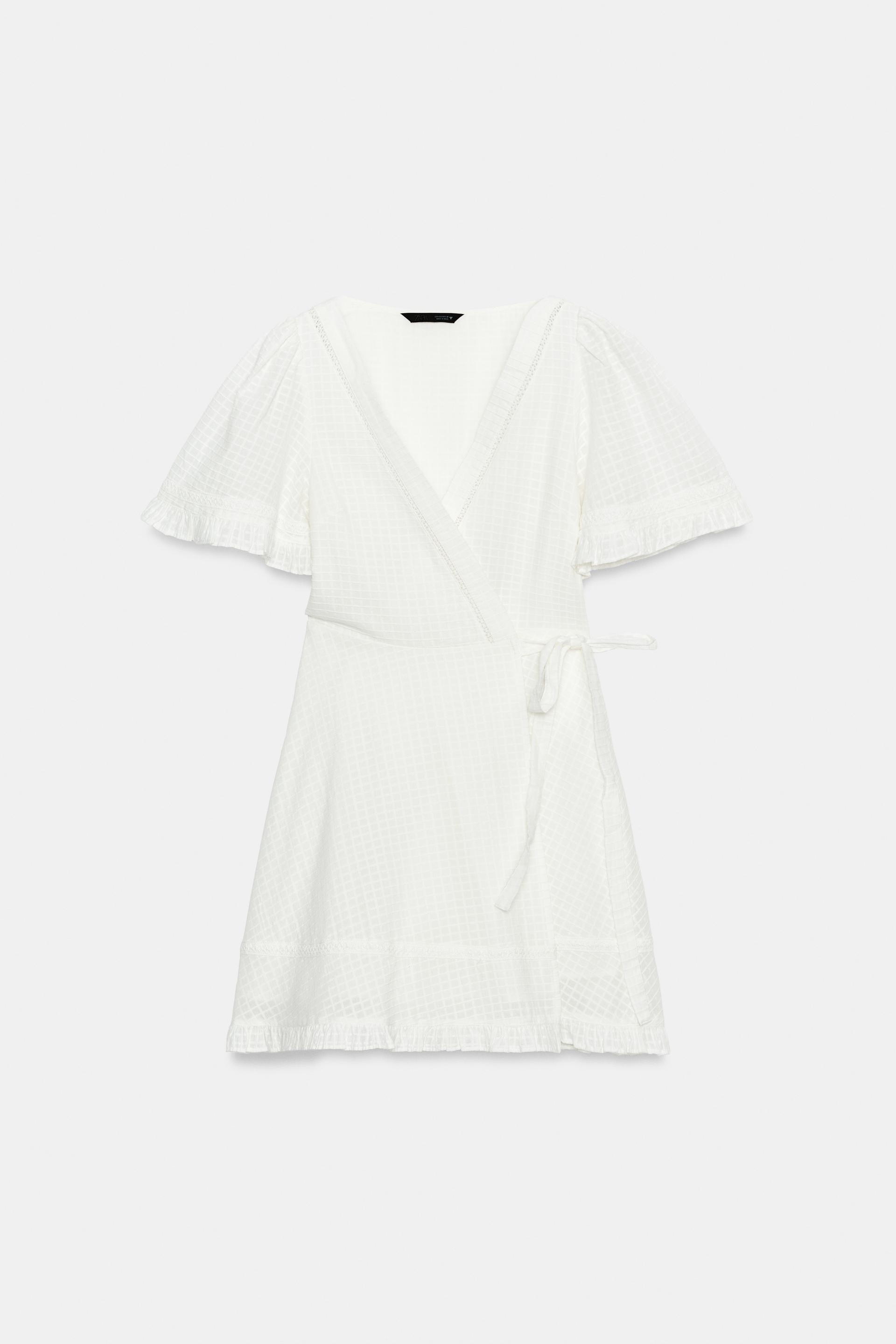 SHORT WRAP TEXTURED DRESS by ZARA