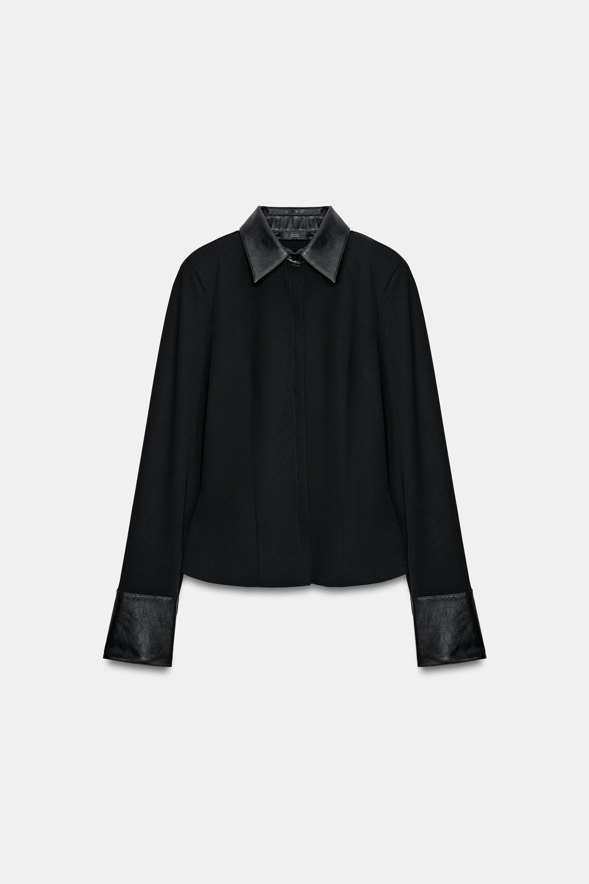 SHOULDER PAD CONTRAST SHIRT by ZARA