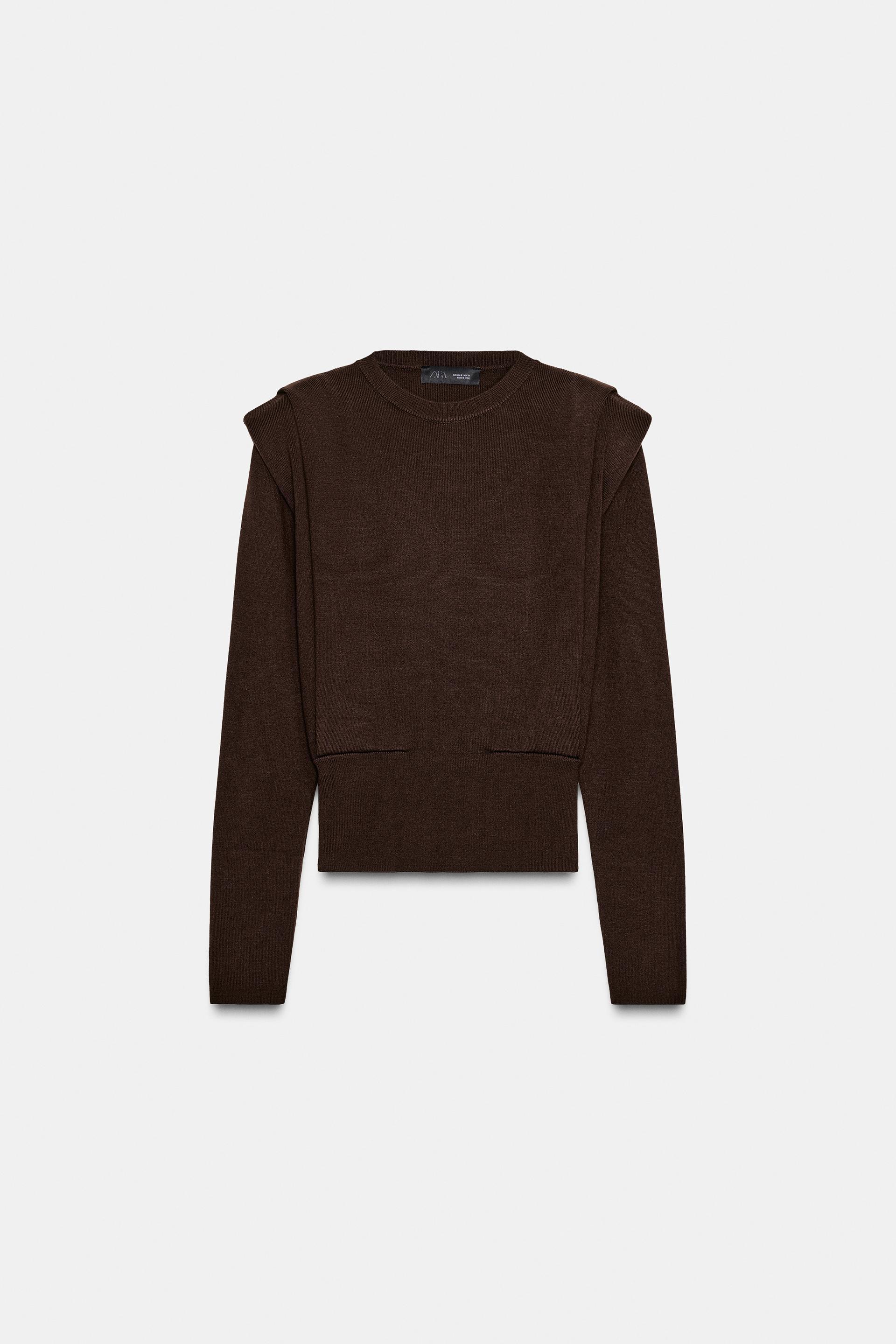 SHOULDER PAD KNIT JUMPER by ZARA