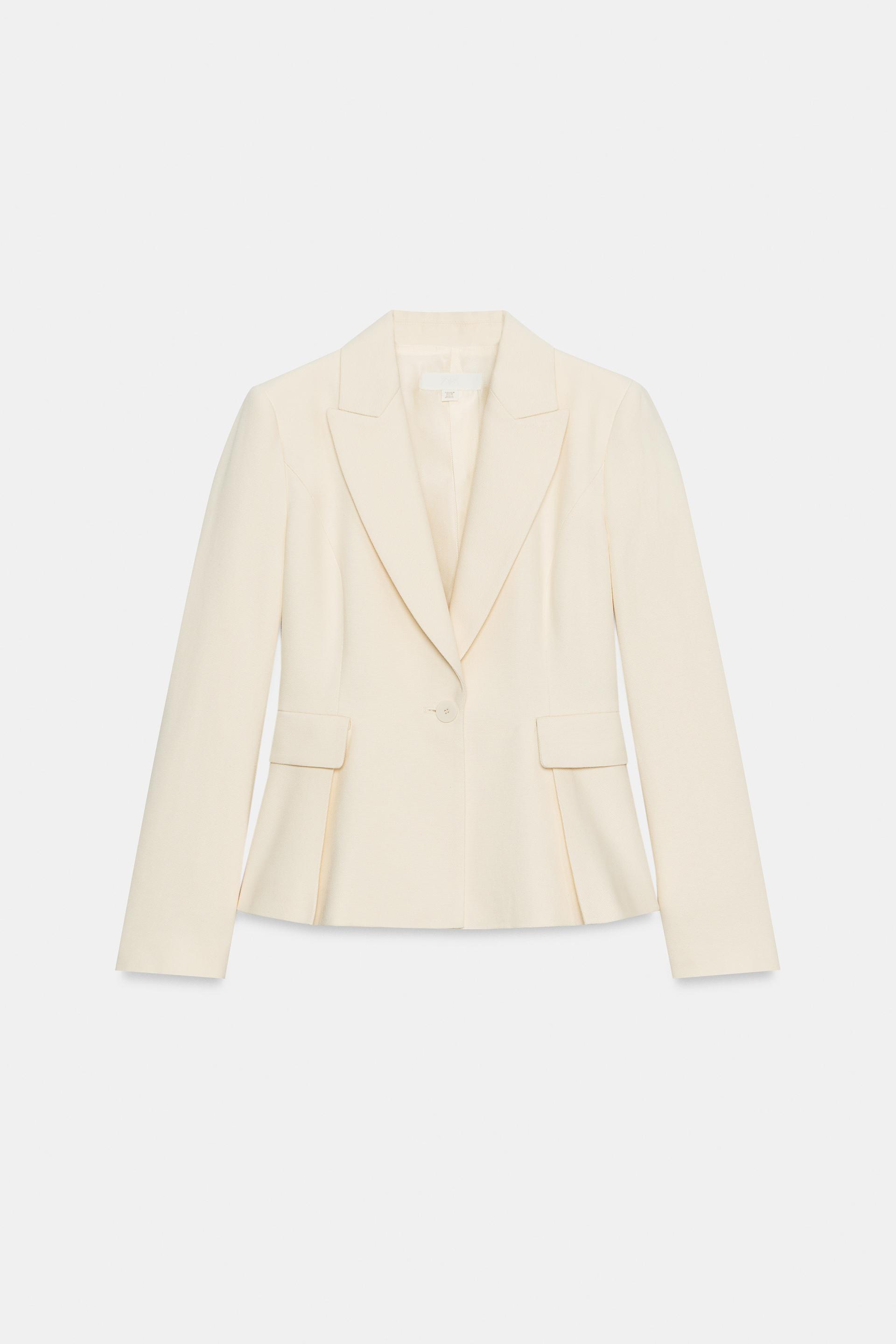 SHOULDER PAD PEPLUM TAILORED BLAZER by ZARA