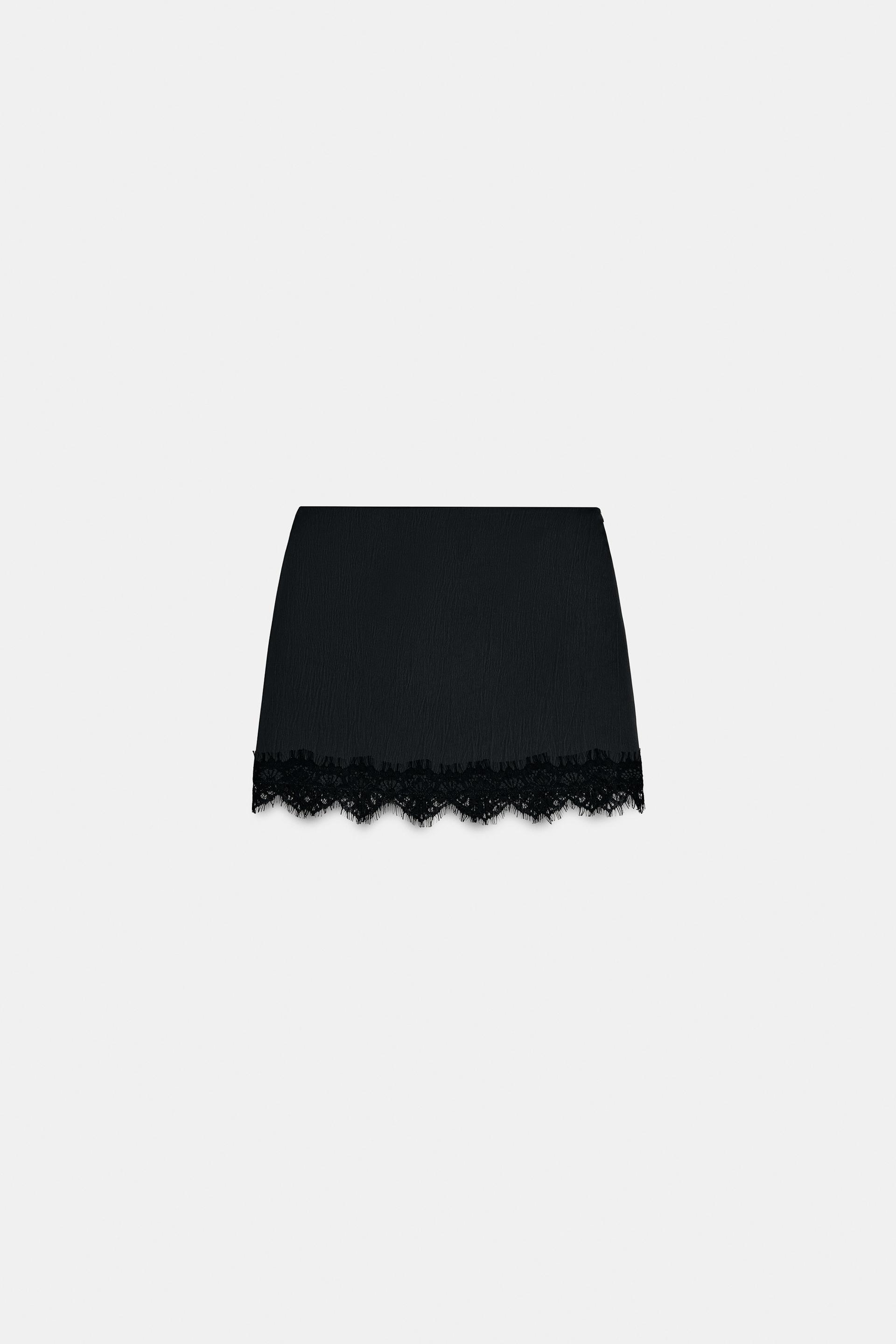 SKORT WITH LACE HEM by ZARA