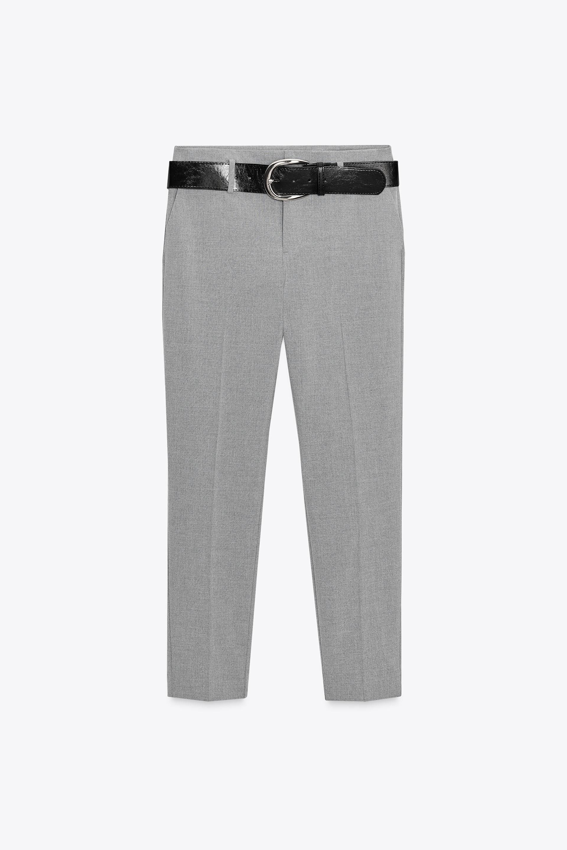 SLIM PANTS WITH WIDE BELT by ZARA
