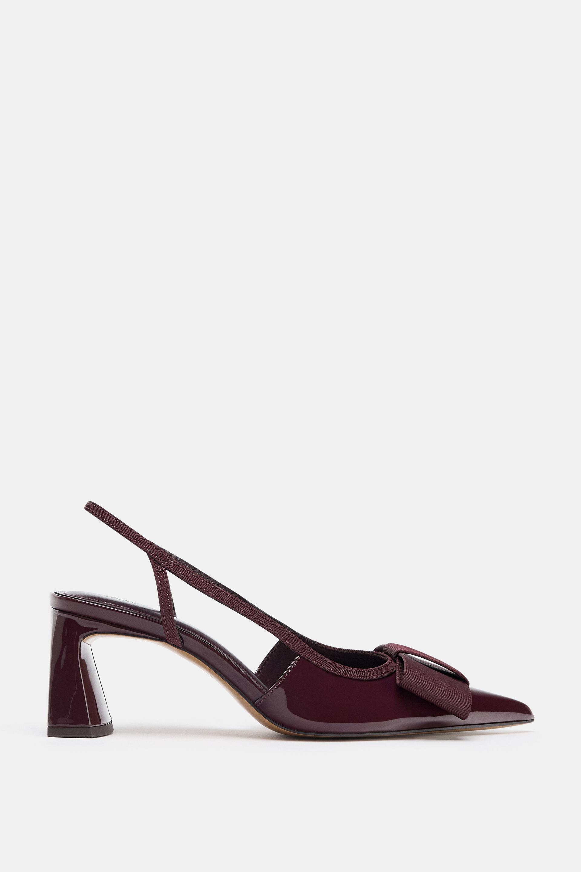 SLINGBACK HEELED SHOES WITH BOW by ZARA