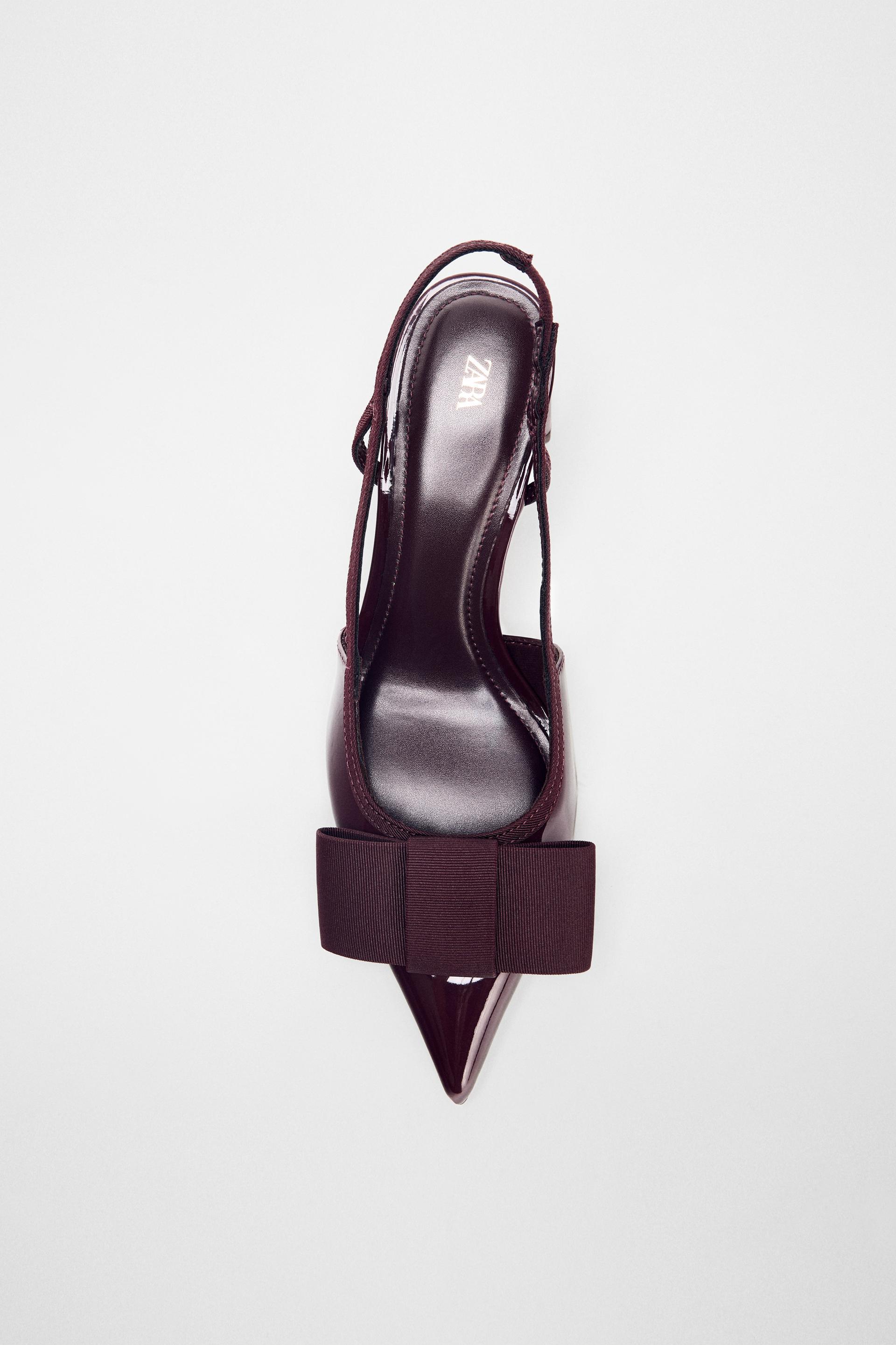 SLINGBACK HEELED SHOES WITH BOW by ZARA