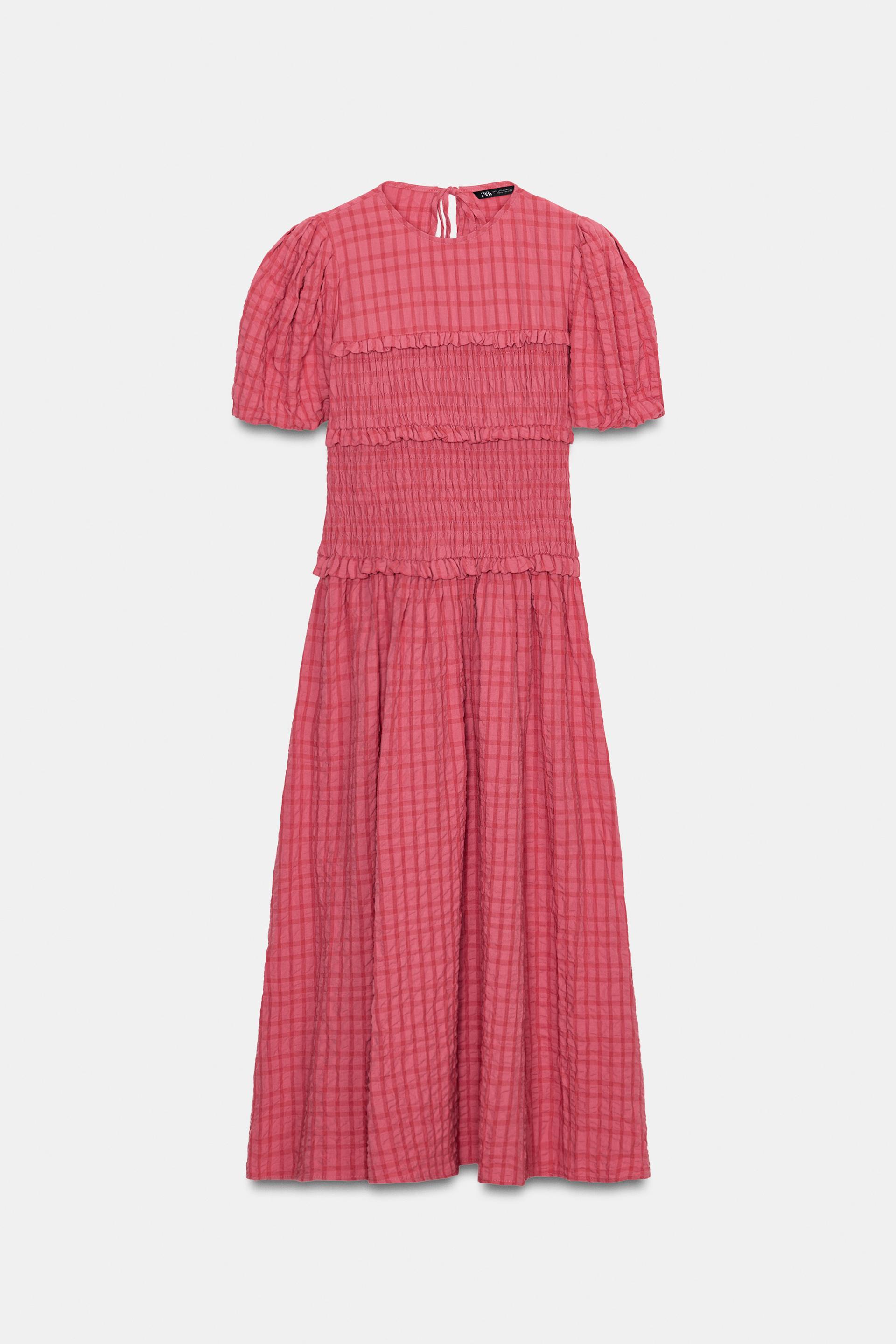 SMOCKED MIDI DRESS by ZARA