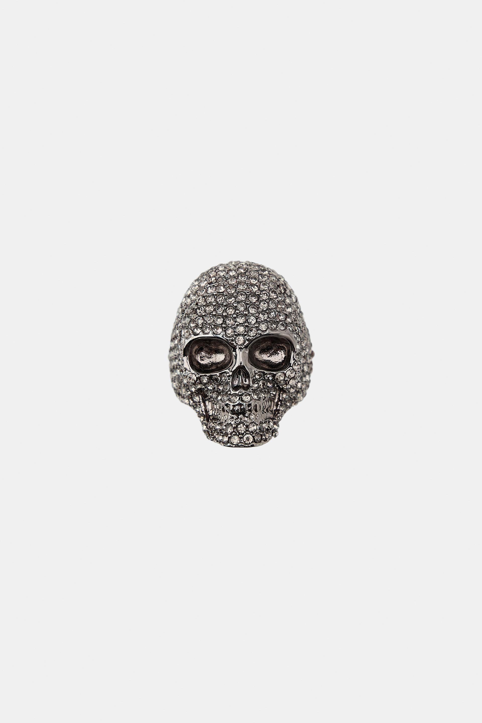 SPARKLE SKULL RING by ZARA