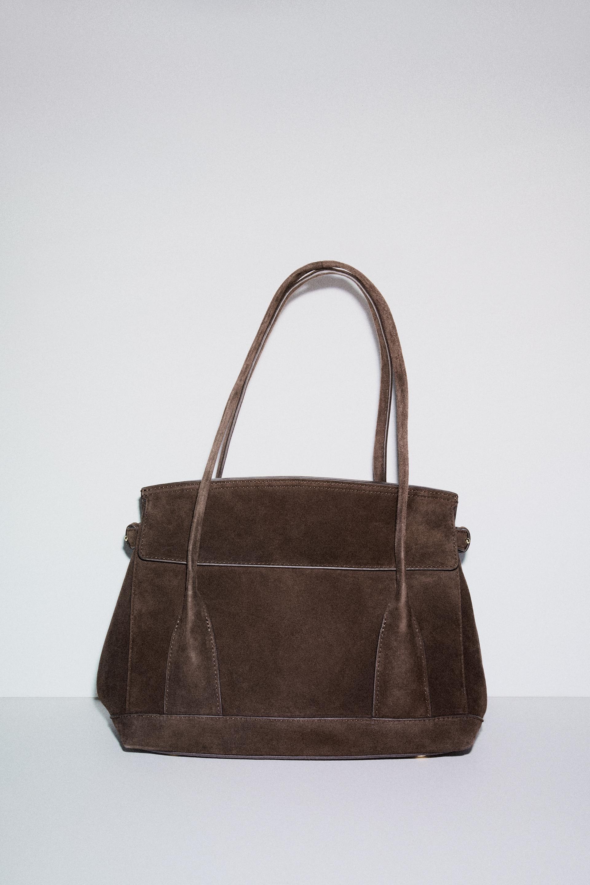SPLIT LEATHER CITY BAG by ZARA