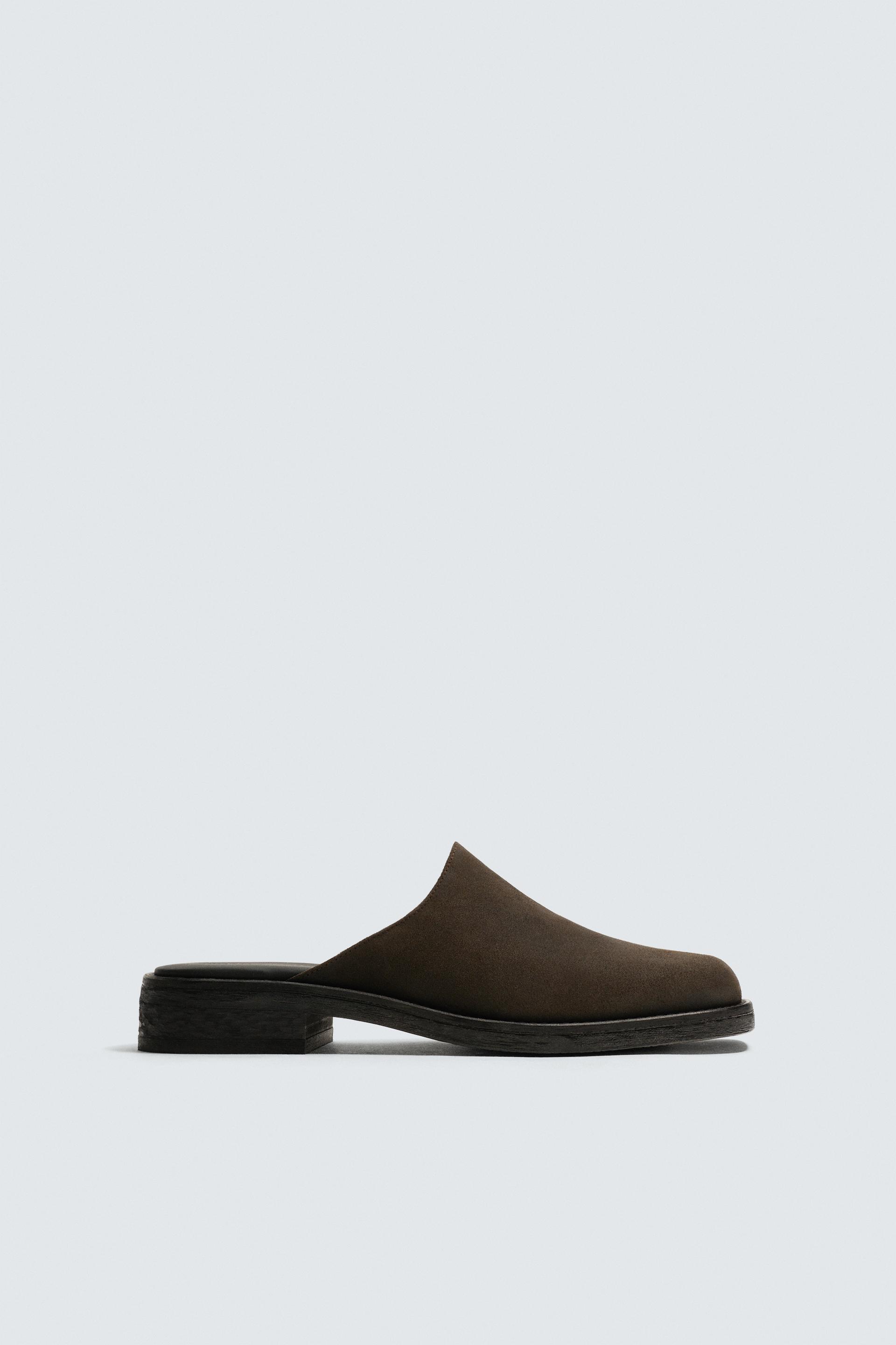 SPLIT LEATHER CLOGS by ZARA