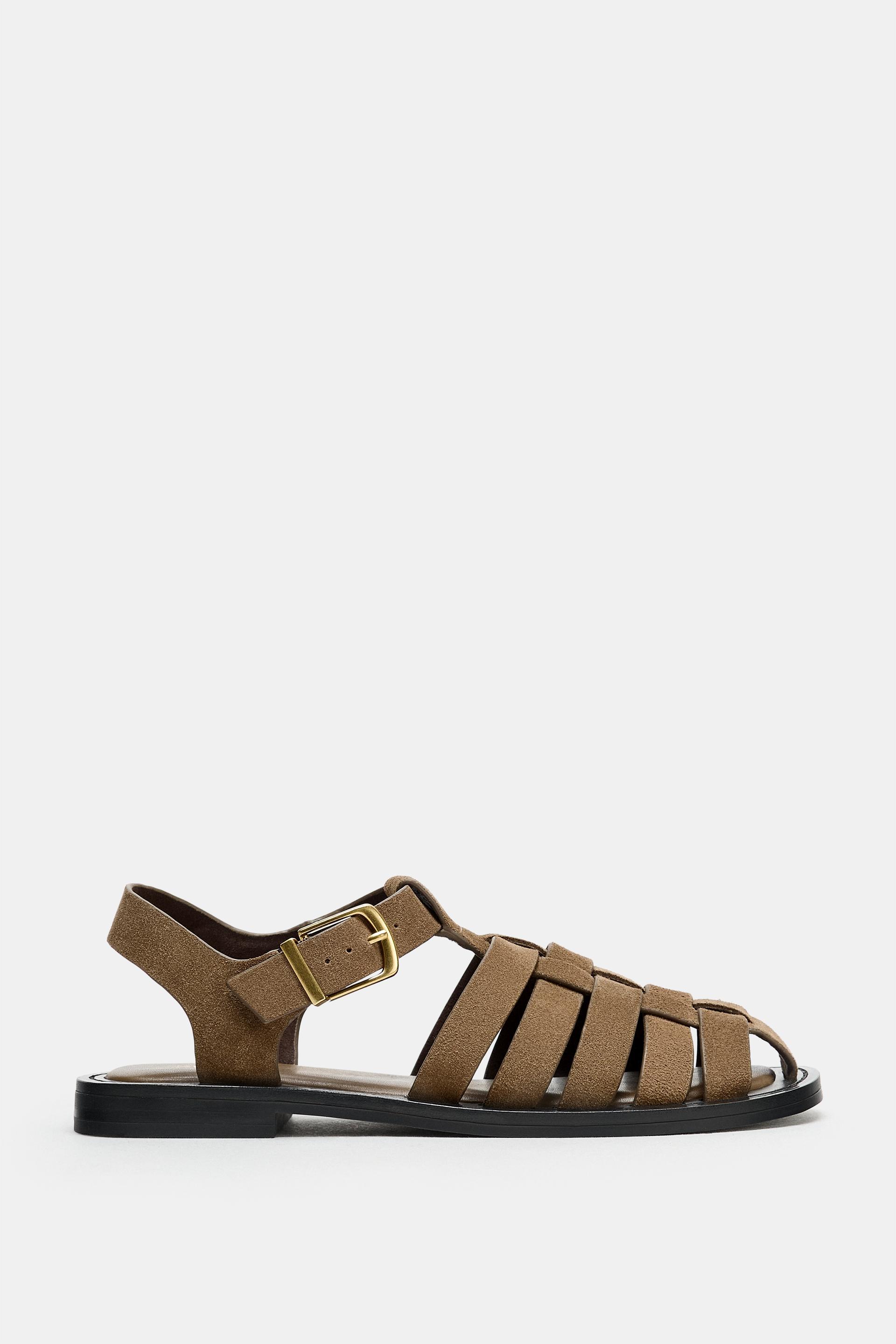 SPLIT LEATHER FISHERMAN SHOES by ZARA