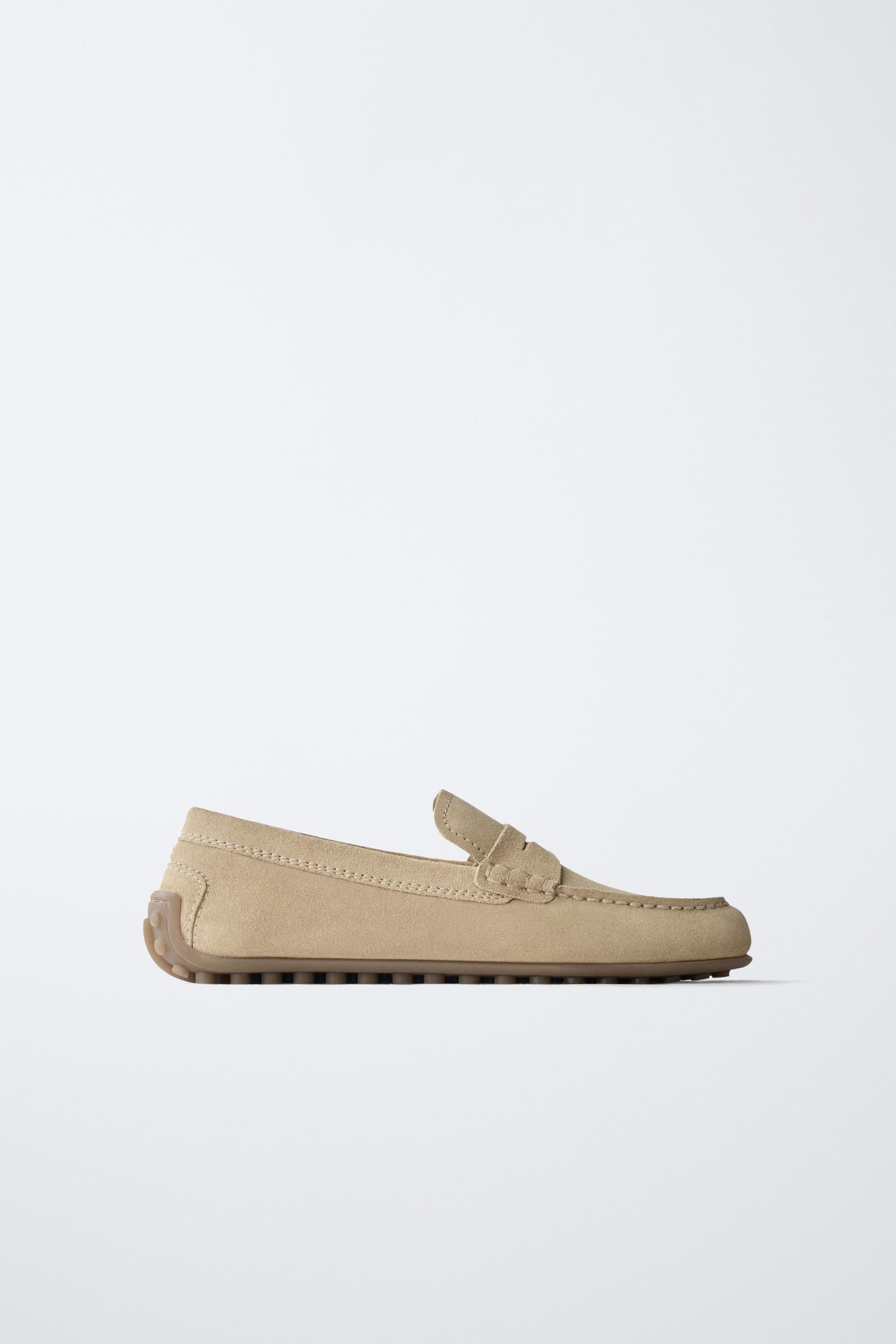 SPLIT LEATHER LOAFERS by ZARA