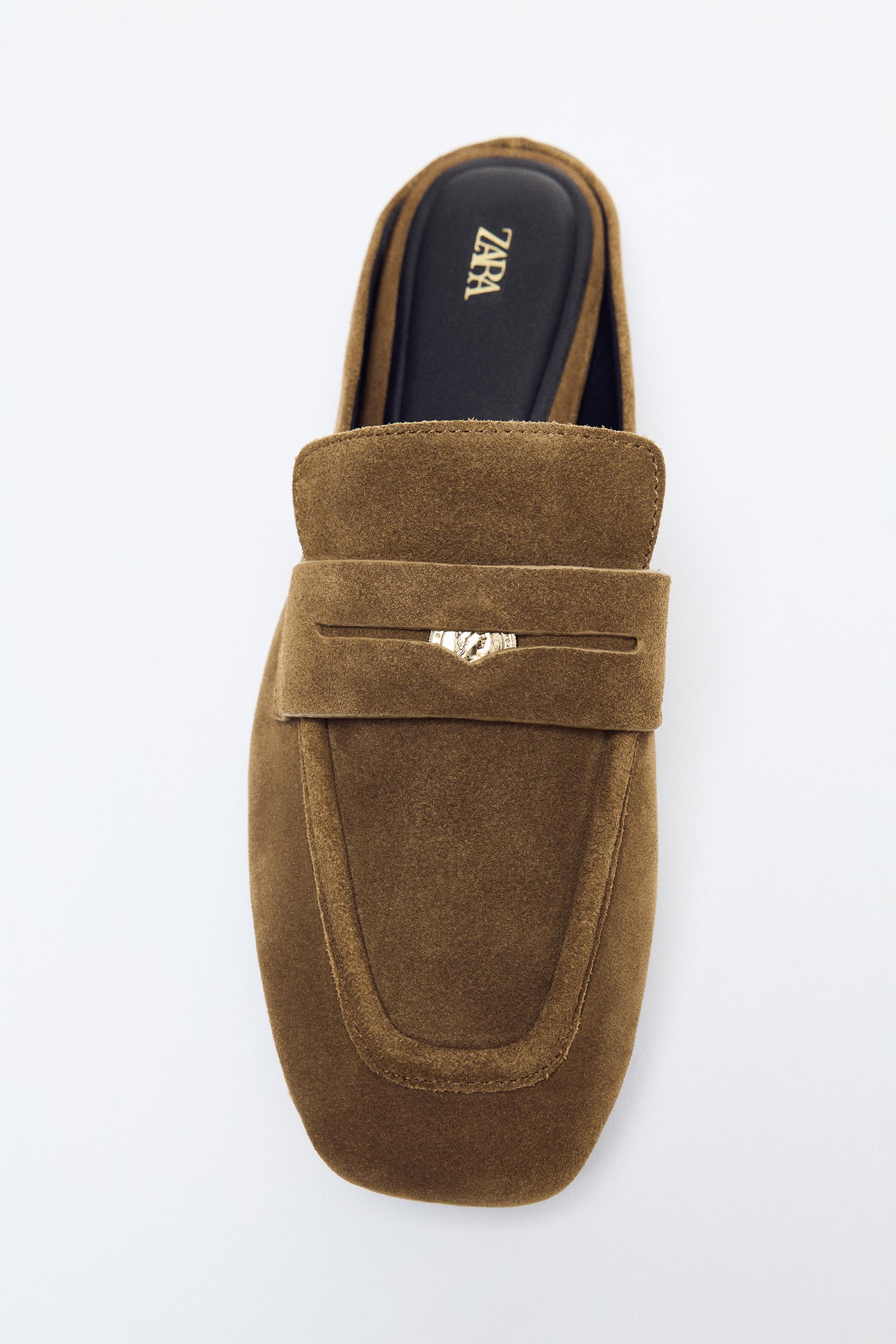 SPLIT LEATHER MULE LOAFERS by ZARA