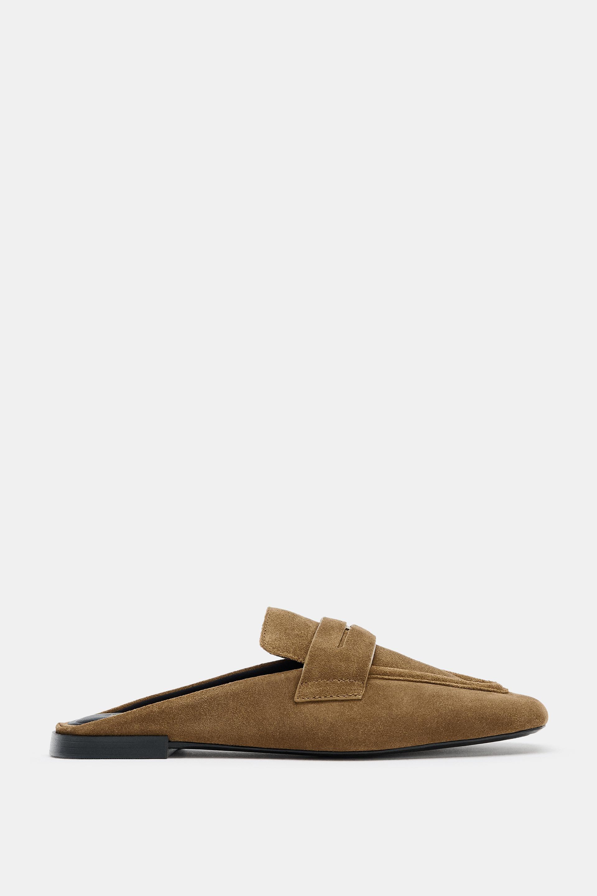 SPLIT LEATHER MULE LOAFERS by ZARA