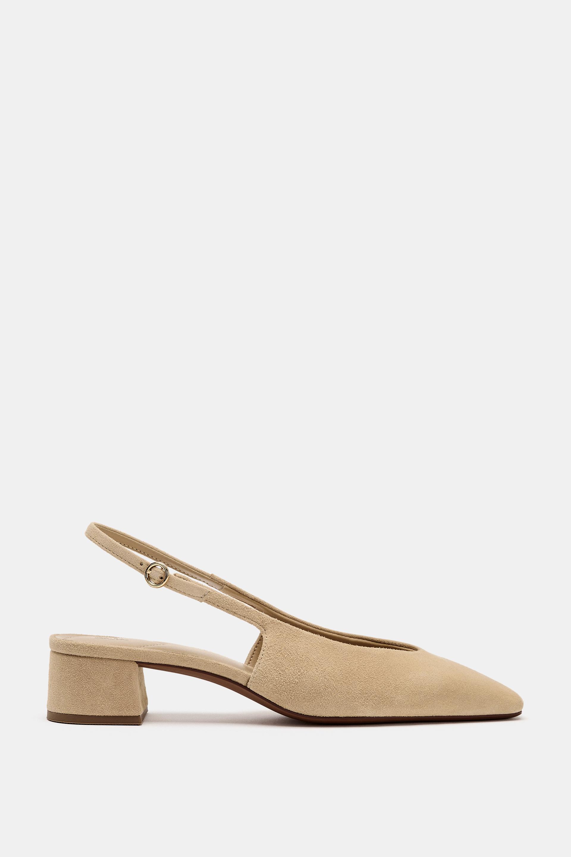 SPLIT SUEDE SLINGBACK SHOES by ZARA