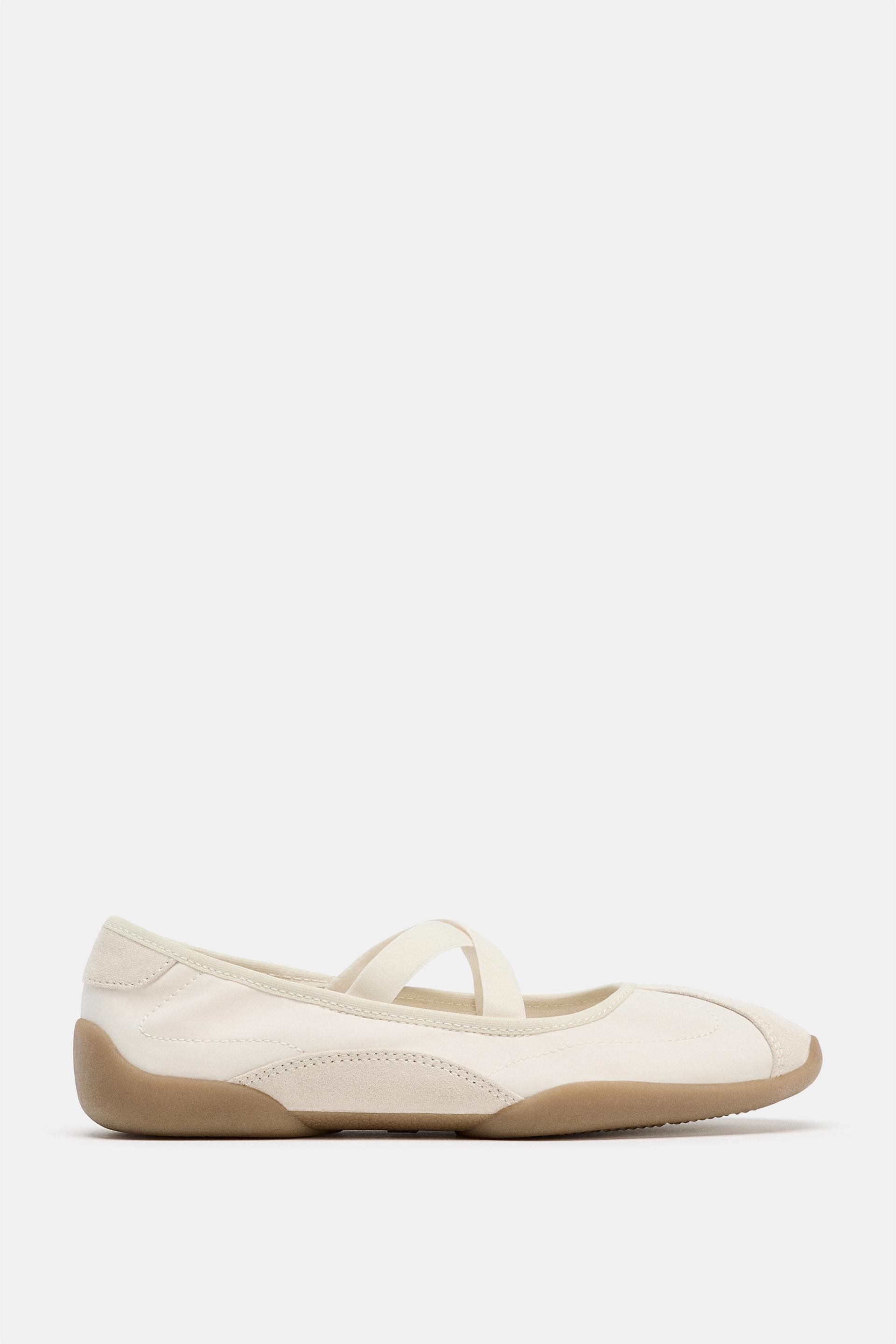 SPORTY BALLET FLATS WITH ELASTIC STRAPS by ZARA