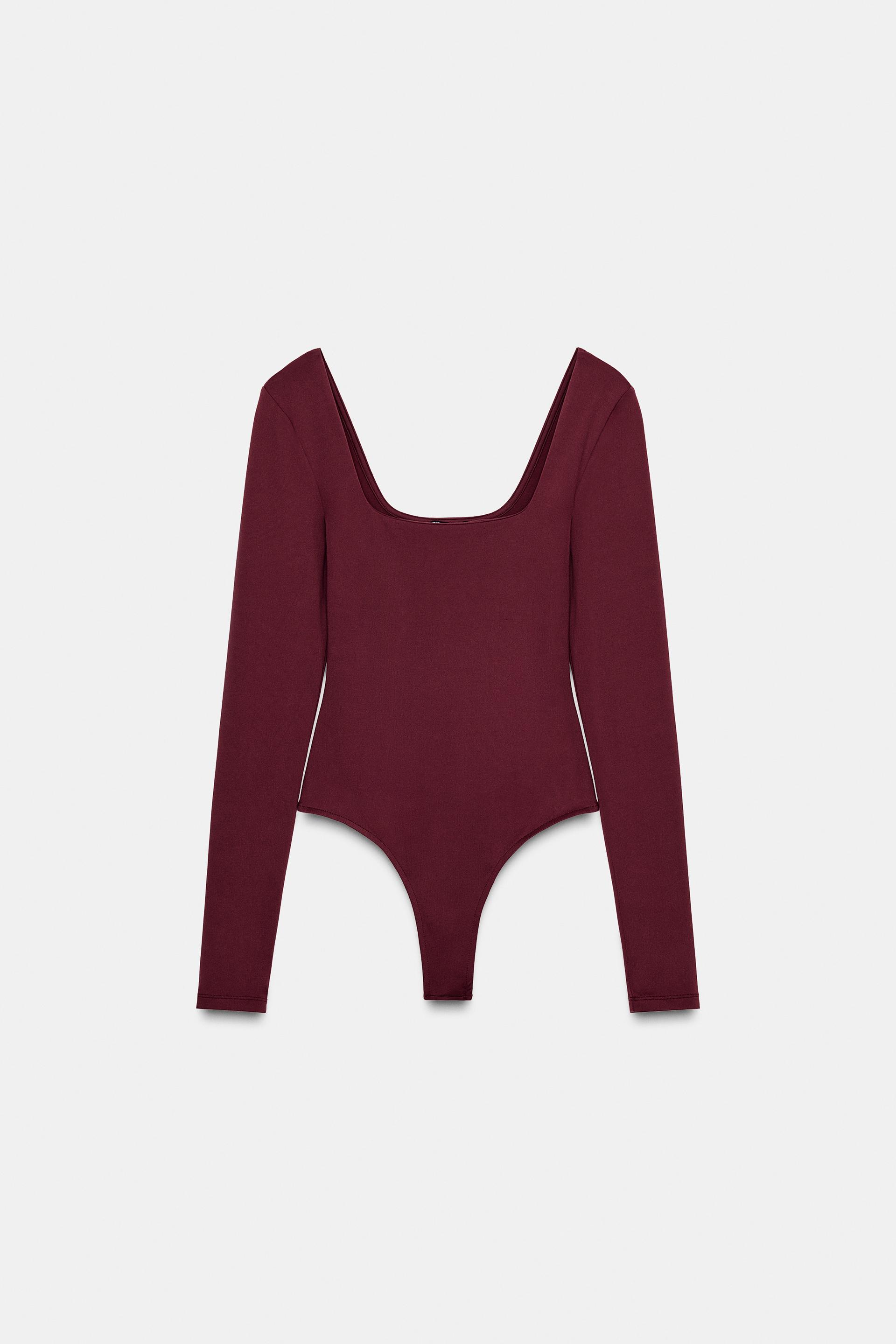 SQUARE NECK POLYAMIDE BODYSUIT by ZARA