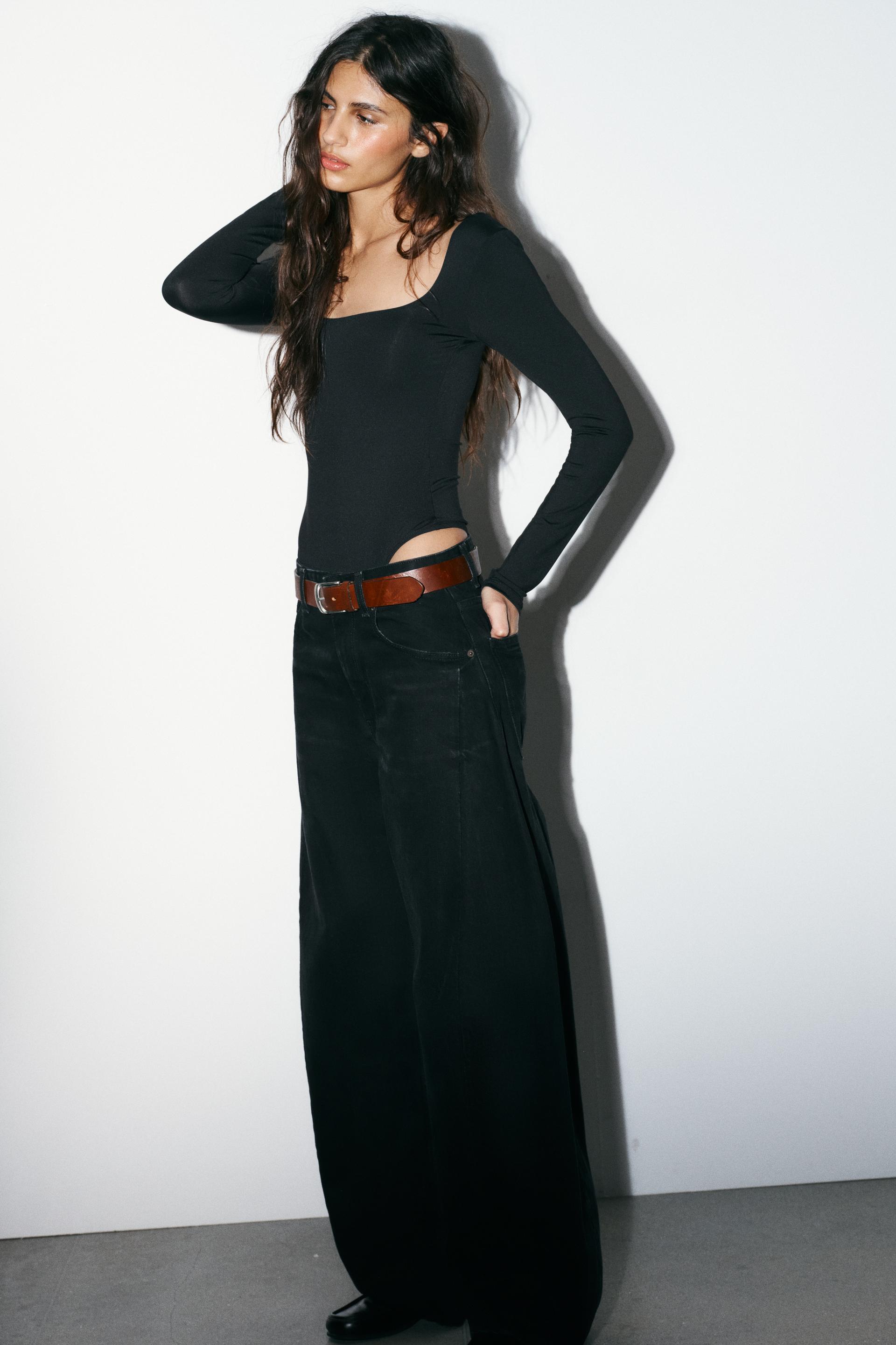SQUARE NECK POLYAMIDE BODYSUIT by ZARA