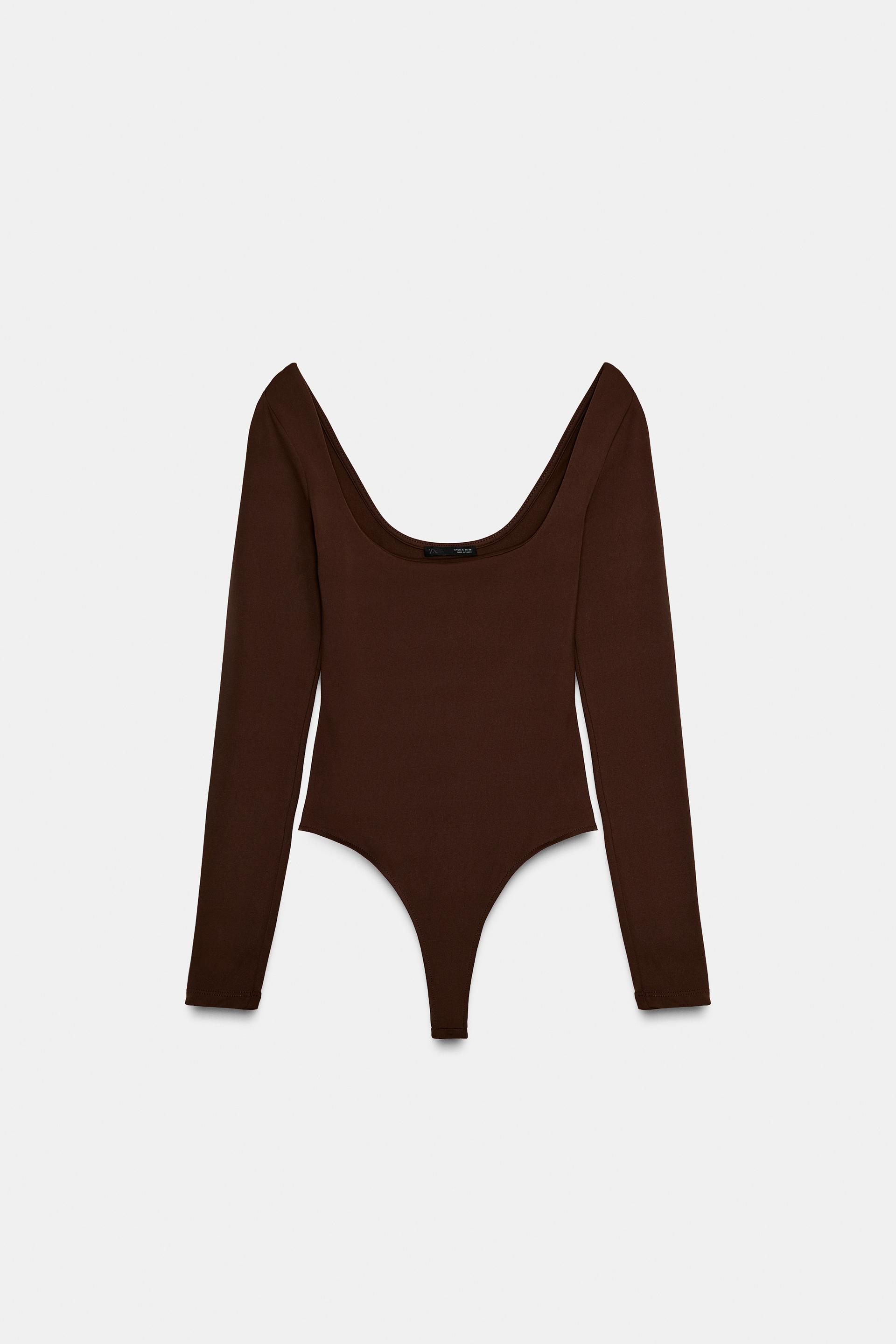 SQUARE NECK POLYAMIDE BODYSUIT by ZARA