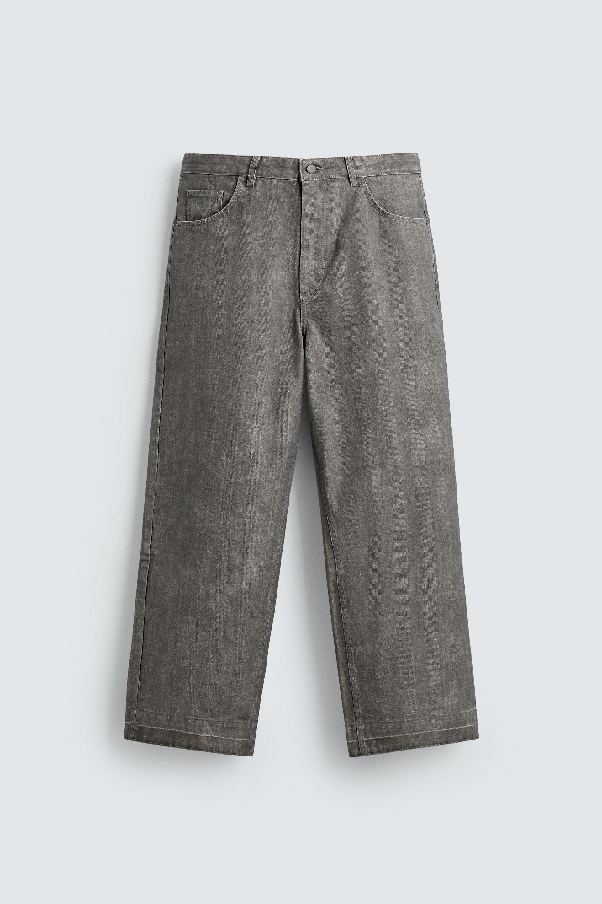 STRAIGHT FIT HERRINGBONE PANTS by ZARA