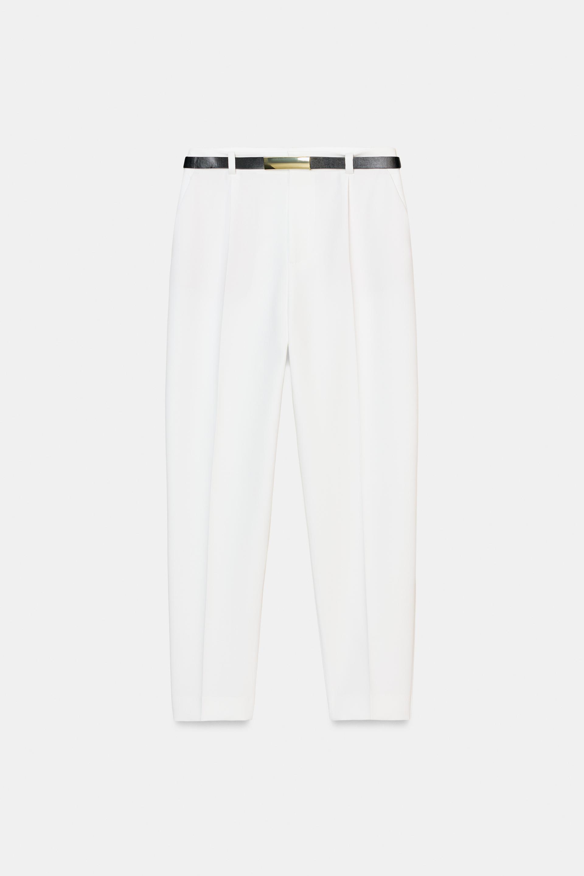 STRAIGHT LEG BELTED PANTS by ZARA