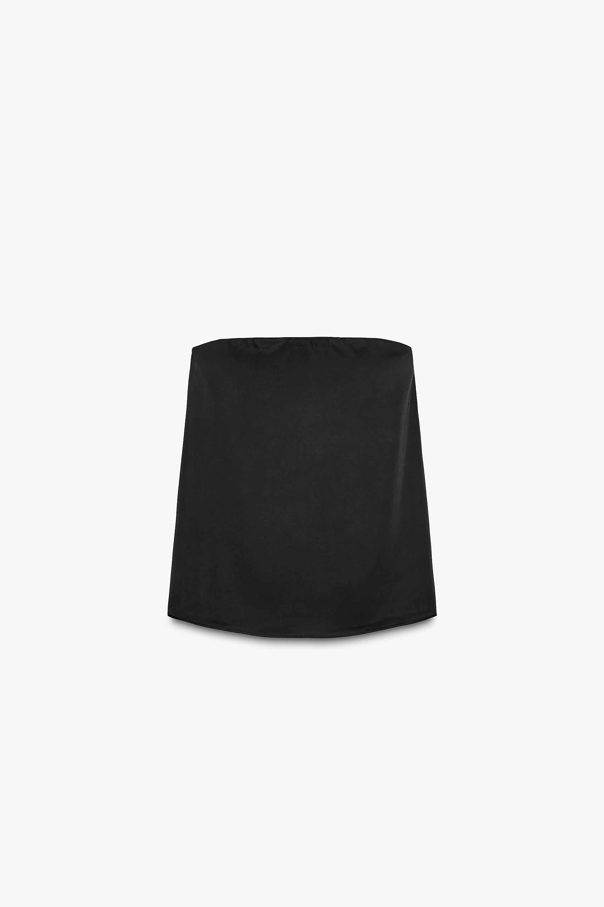 STRAPLESS SATIN EFFECT TOP by ZARA