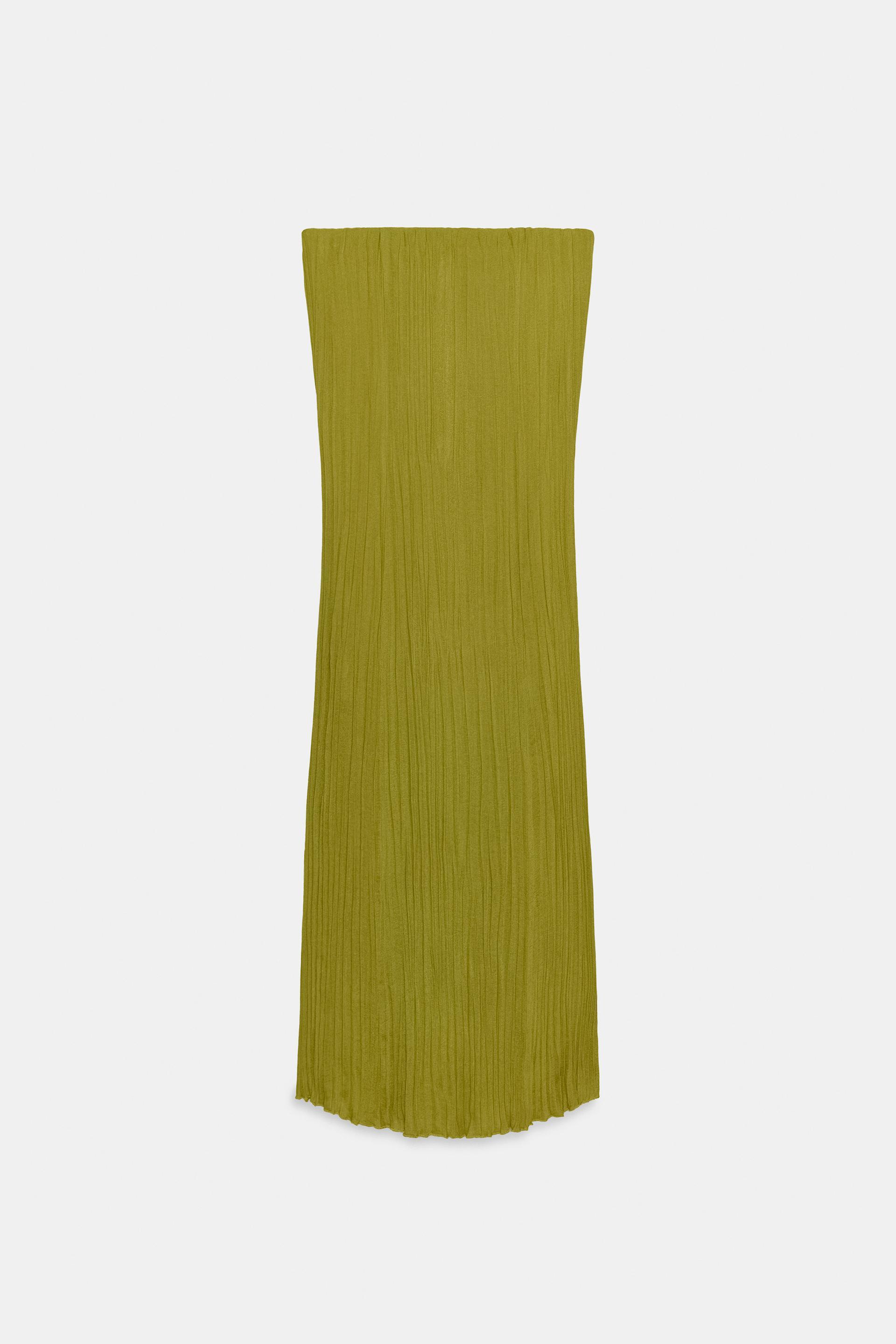 STRAPLESS TEXTURED DRESS by ZARA