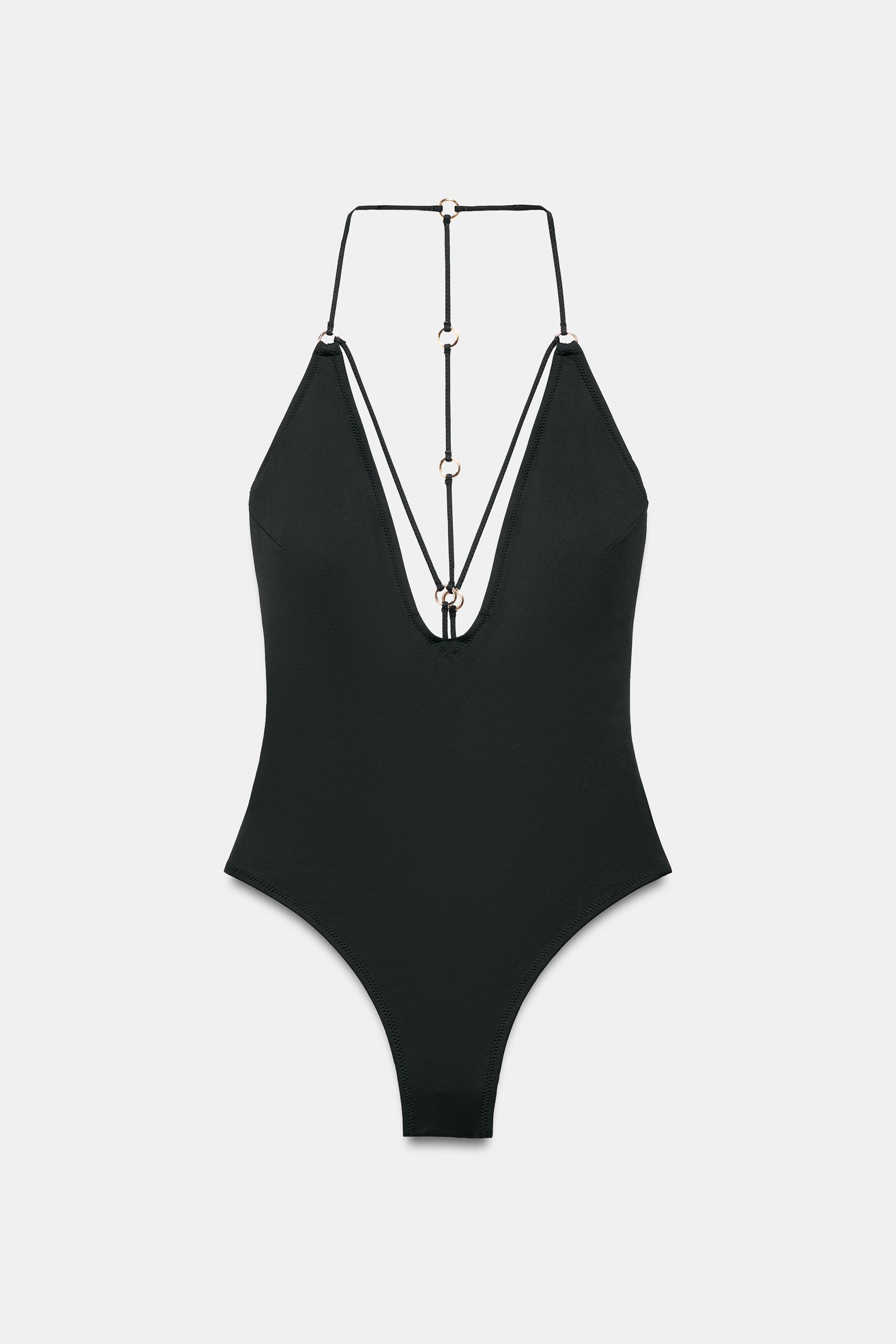 STRAPPY SWIMSUIT WITH EYELETS by ZARA
