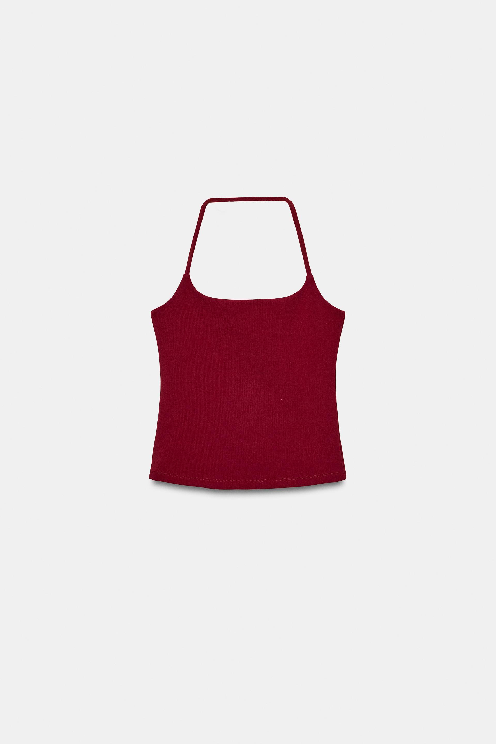 STRETCH KNIT HALTER TOP by ZARA