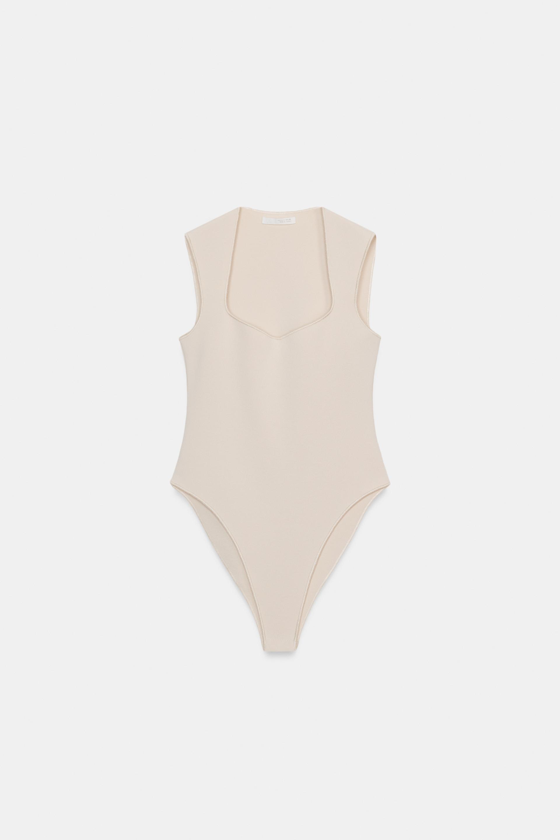 STRETCH SQUARE NECK BODYSUIT by ZARA