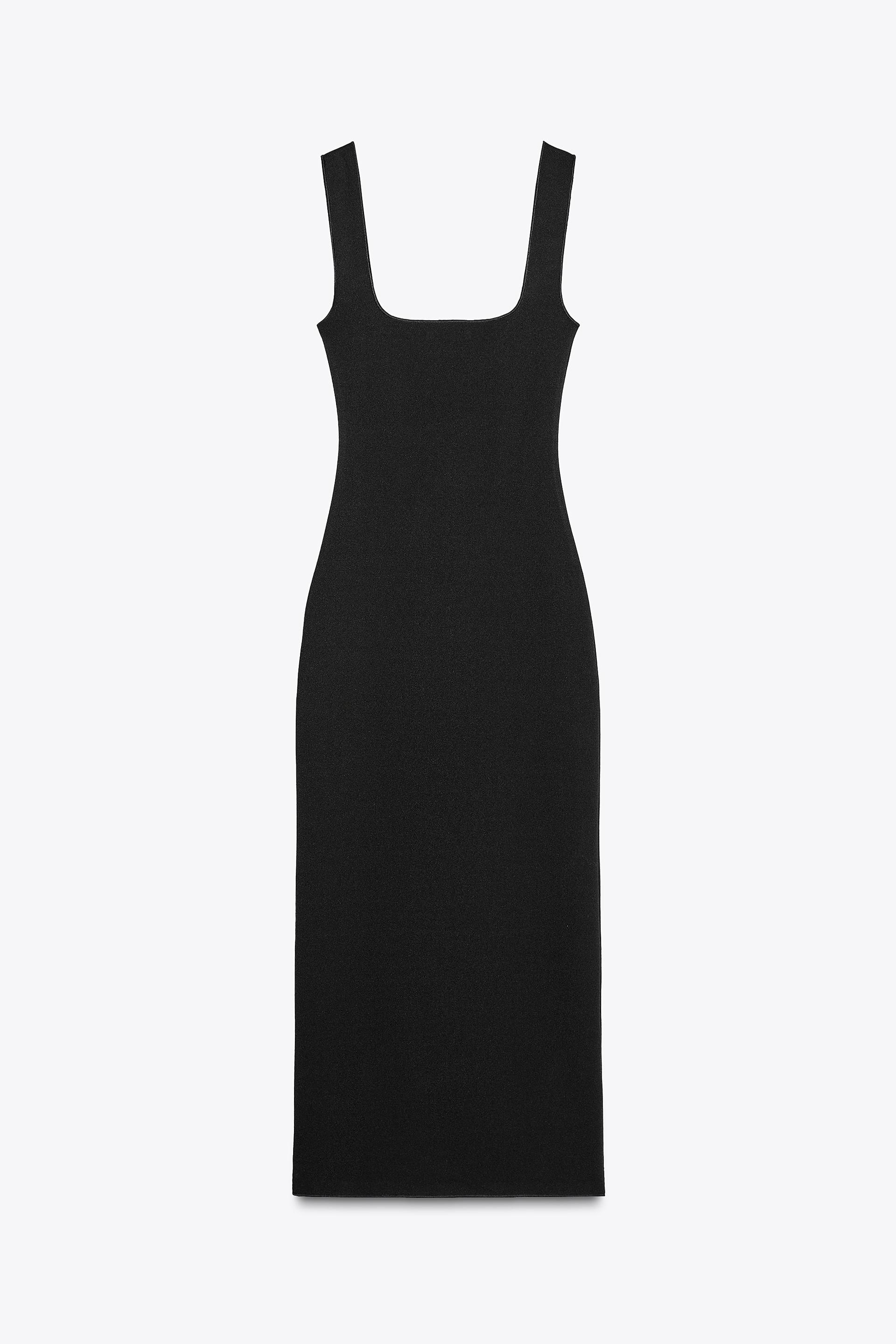 STRETCH SQUARE NECK DRESS by ZARA
