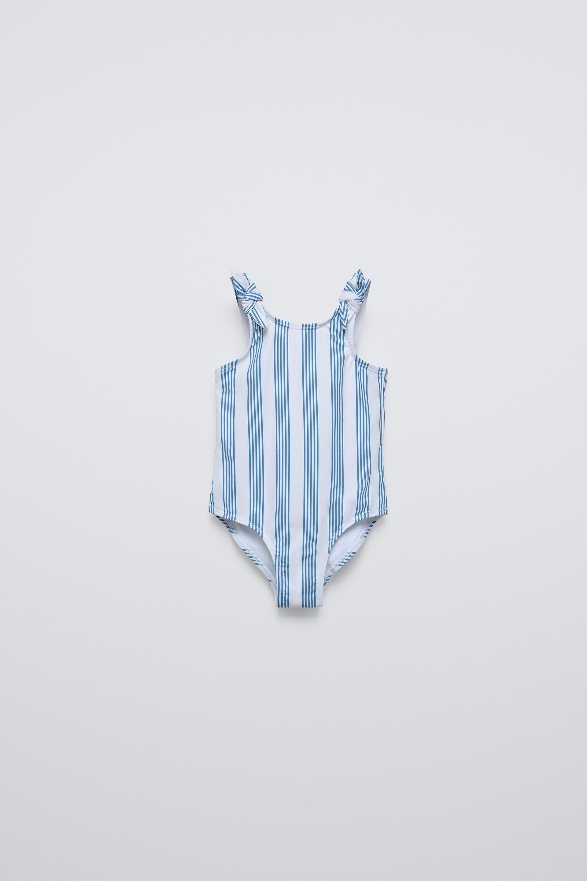 STRIPED BOW SWIMSUIT by ZARA