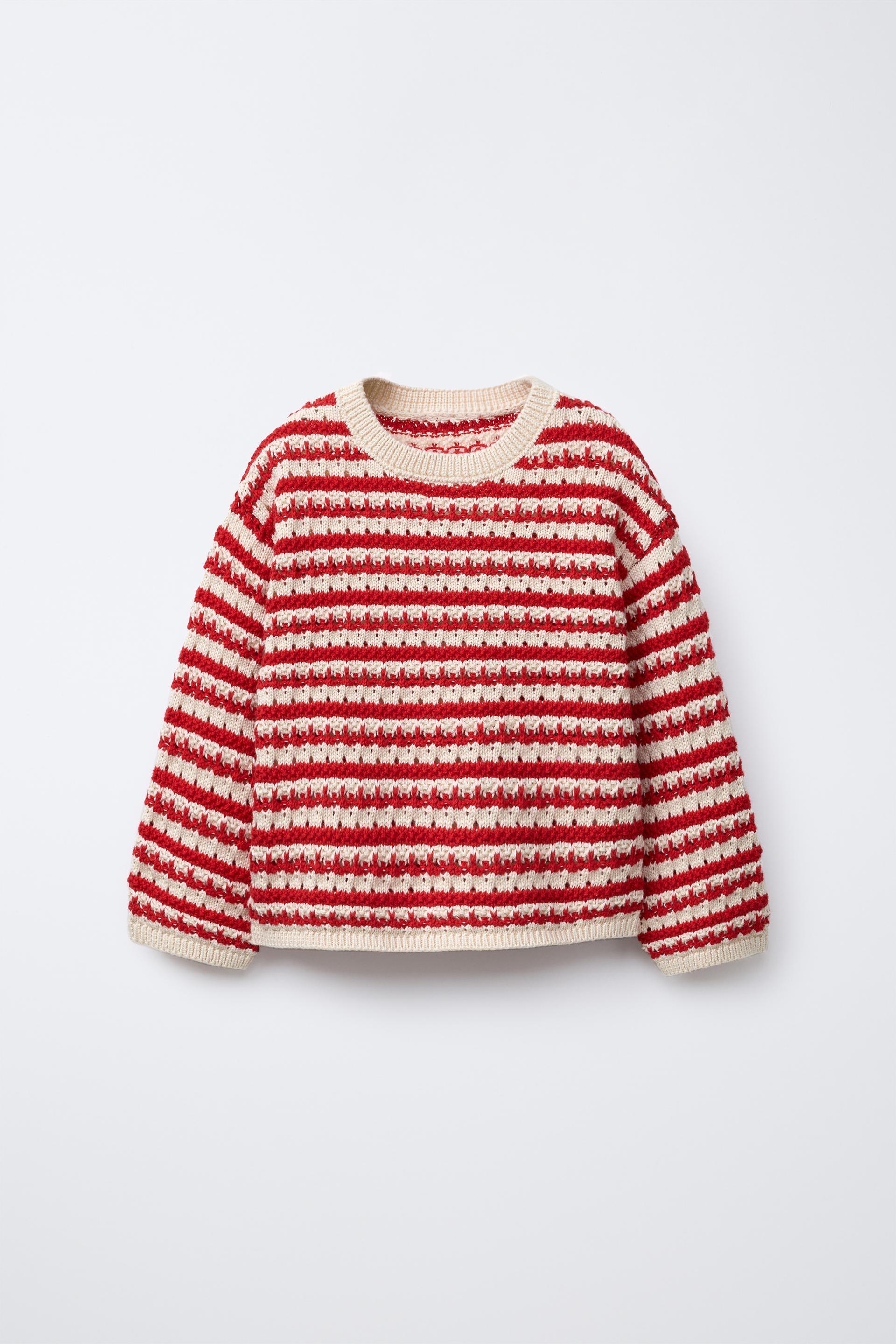 STRIPED CHUNKY KNIT SWEATER by ZARA