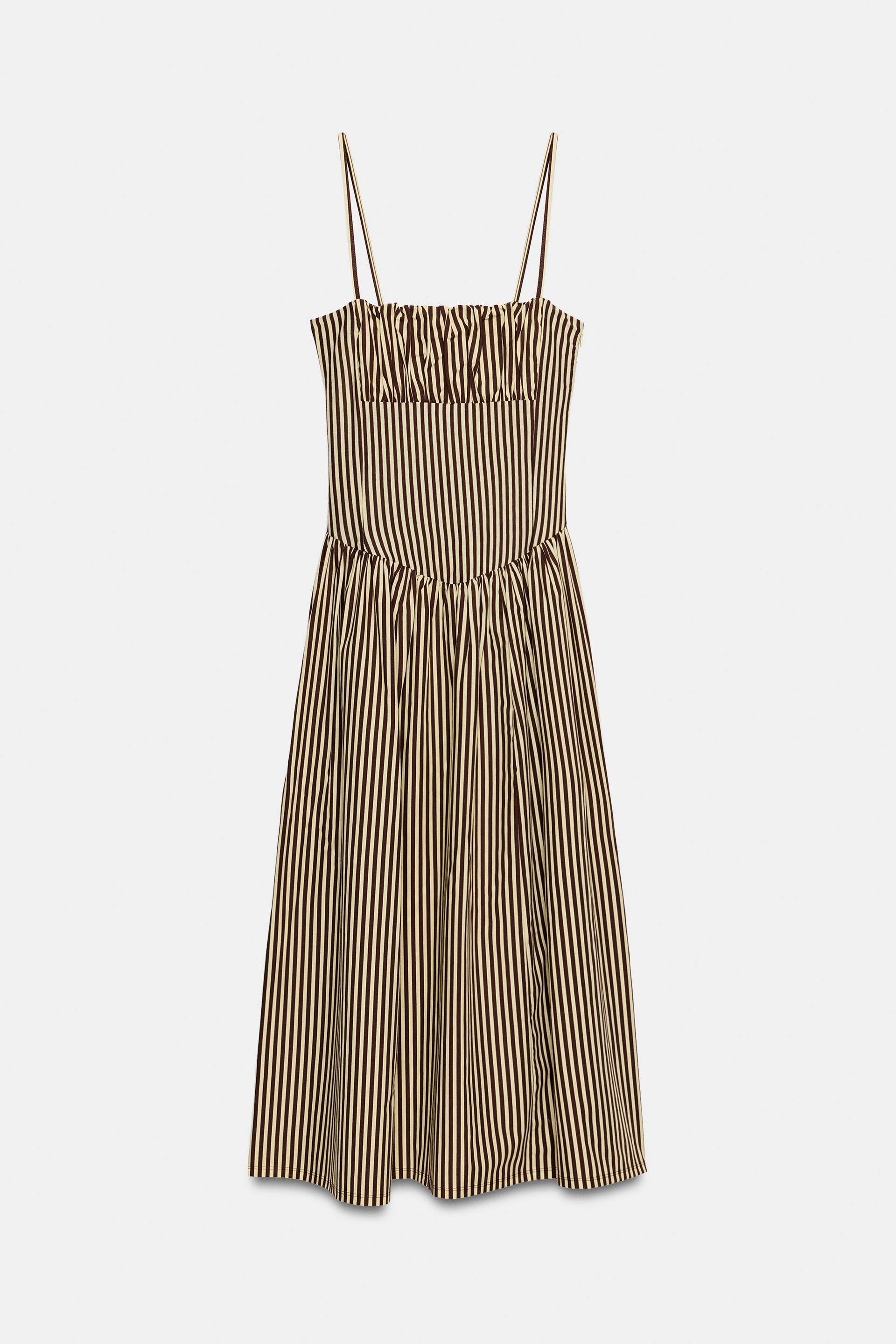 STRIPED COMBINATION POPLIN DRESS by ZARA
