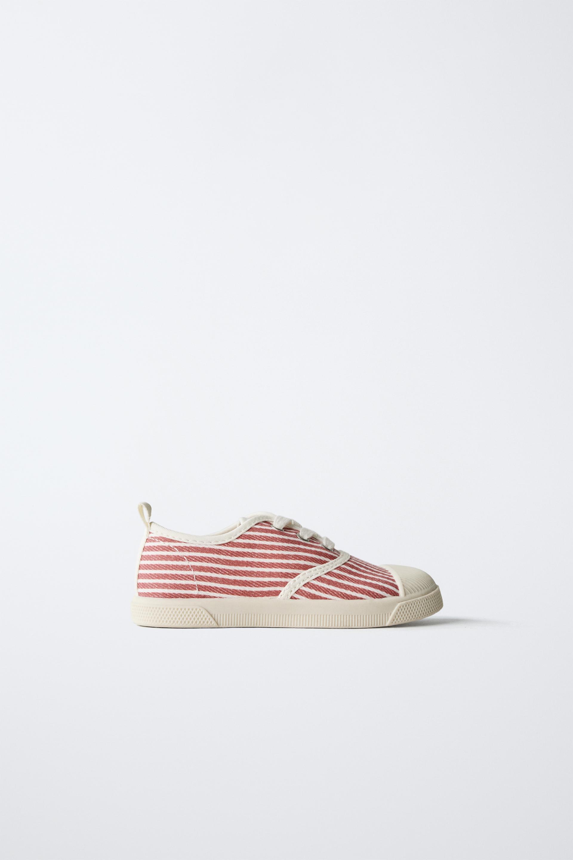 STRIPED COTTON SNEAKERS by ZARA
