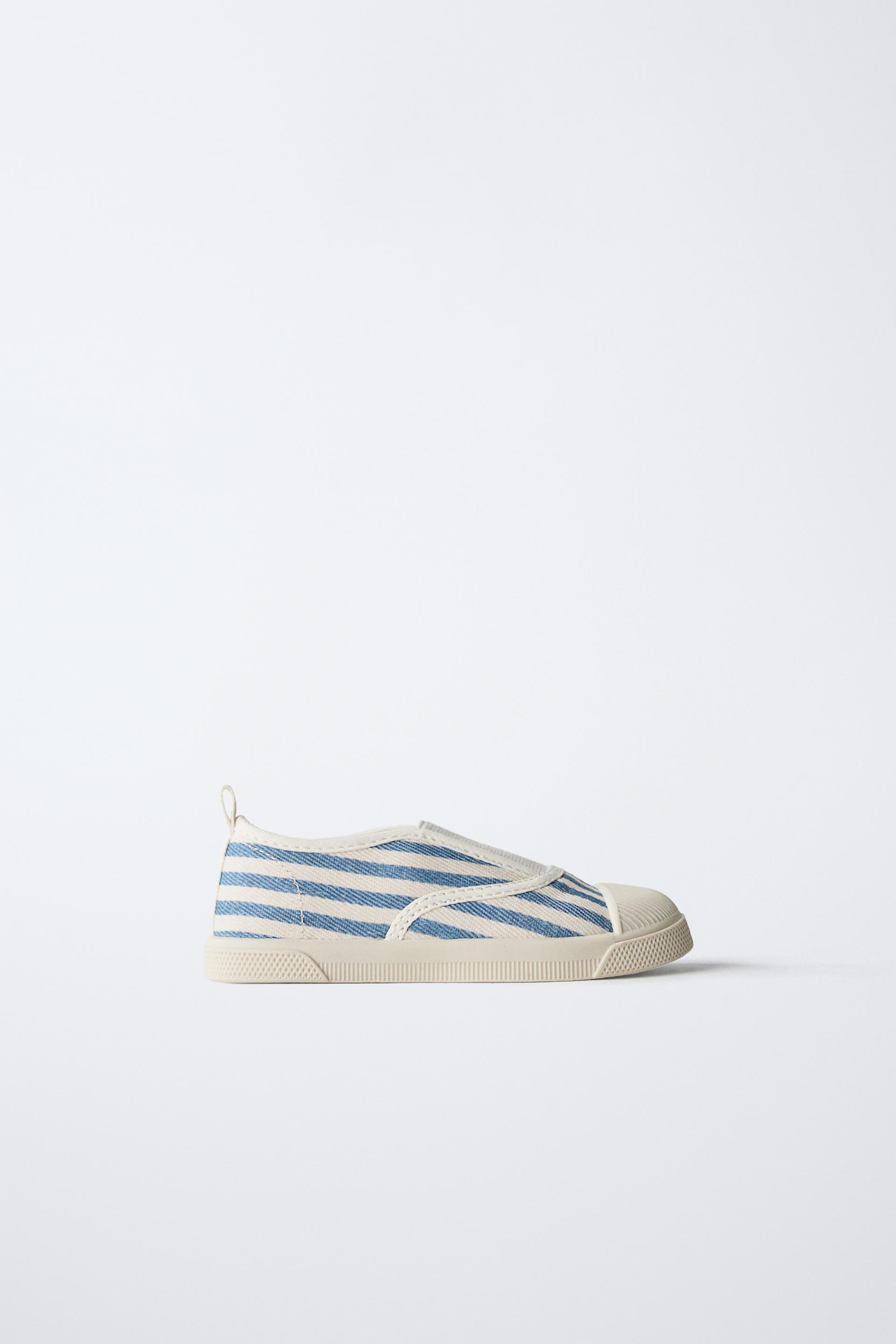 STRIPED COTTON SNEAKERS by ZARA