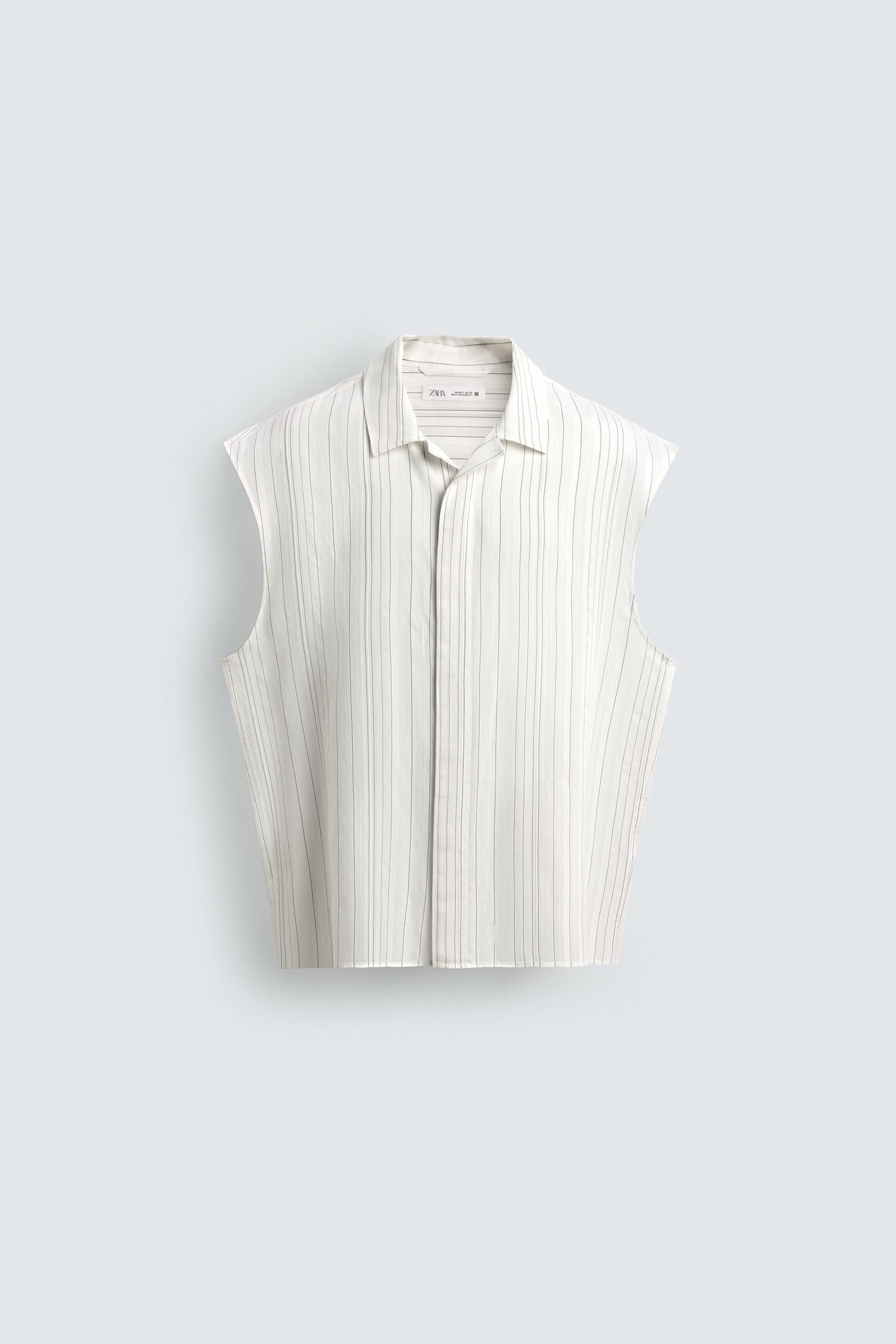 STRIPED CROPPED FIT SHIRT by ZARA