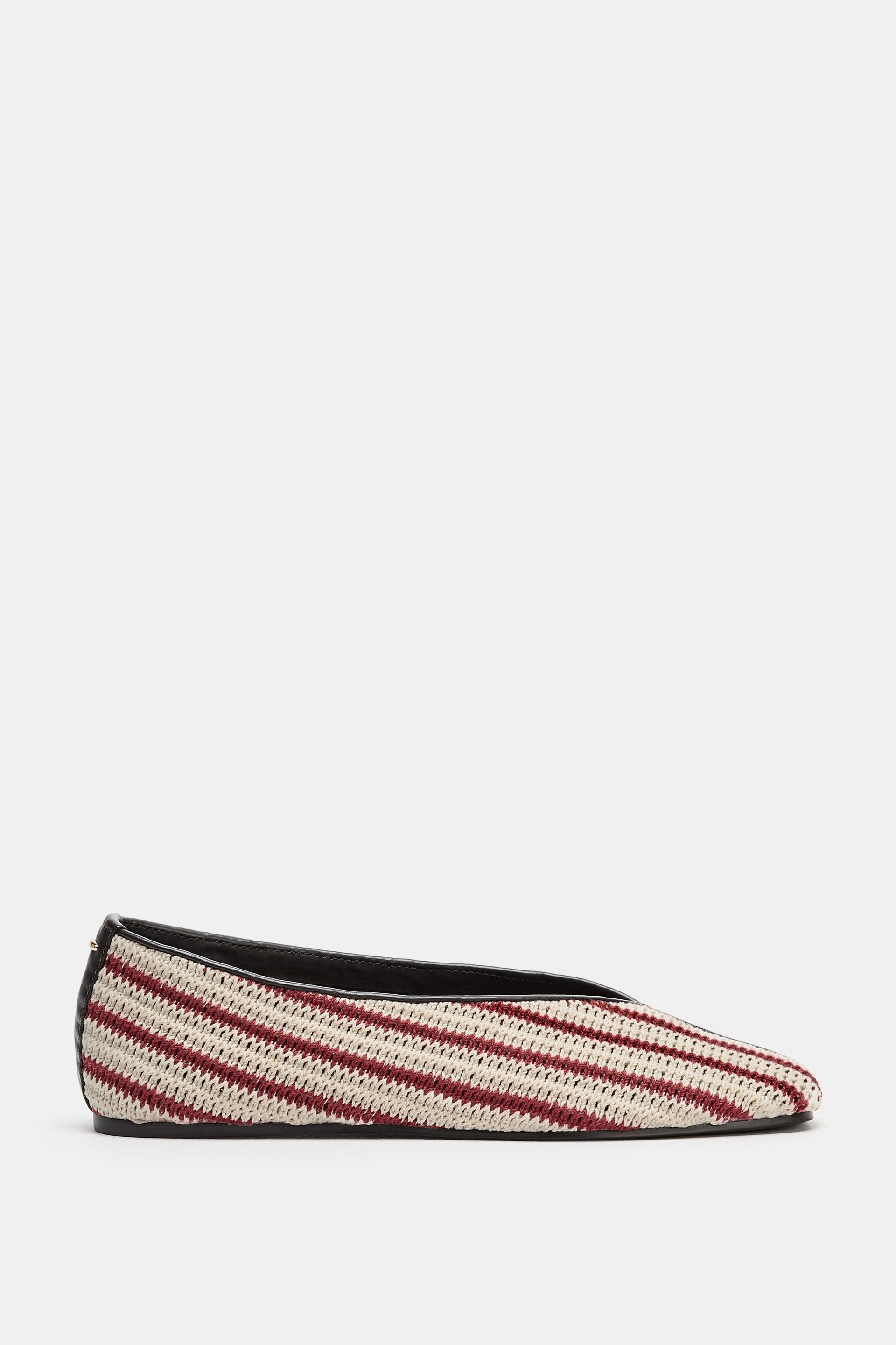 STRIPED FABRIC BALLET FLATS by ZARA