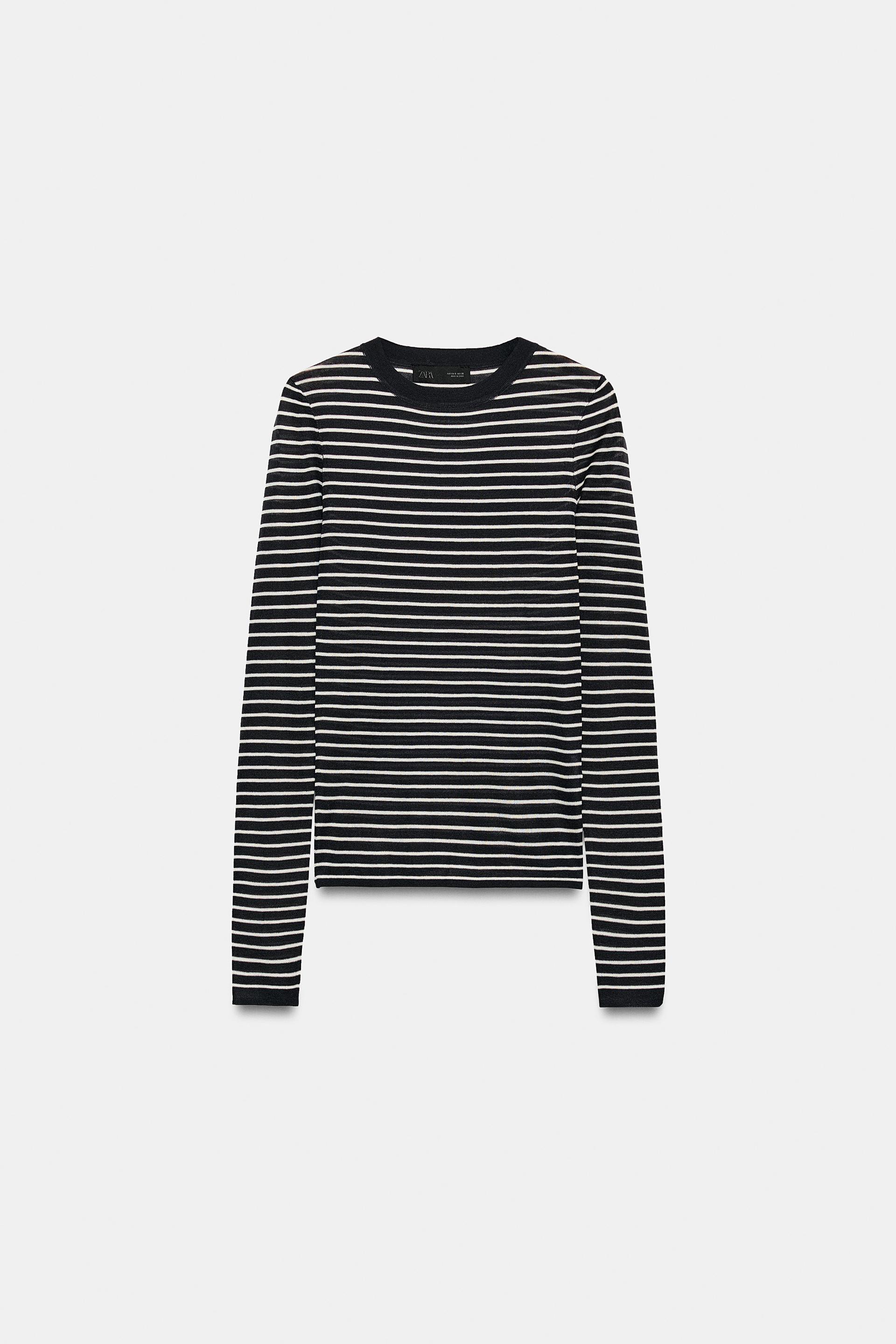 STRIPED FINE KNIT JUMPER by ZARA