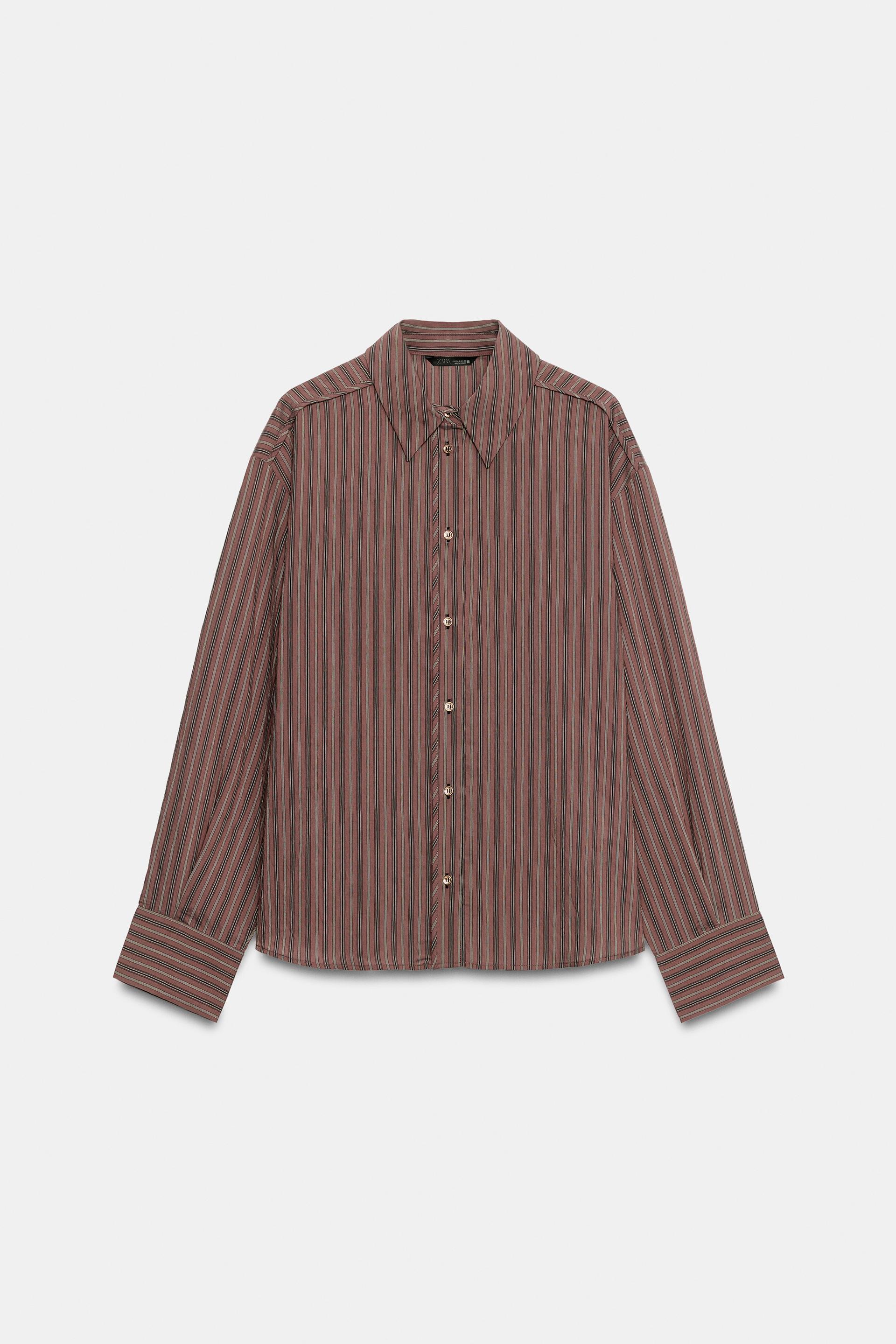 STRIPED FLOWY SHIRT by ZARA