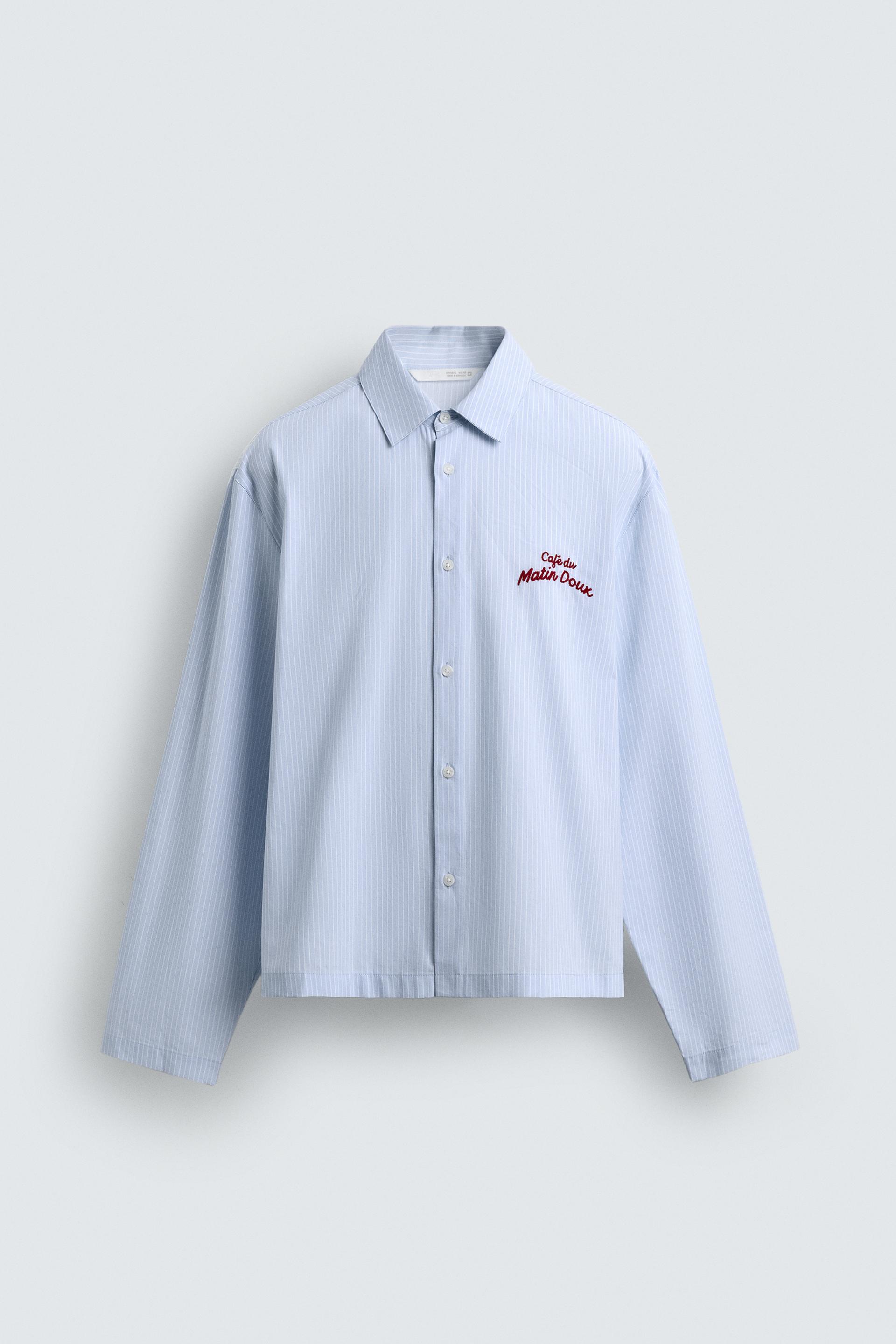 STRIPED GRAPHIC PRINT SHIRT by ZARA