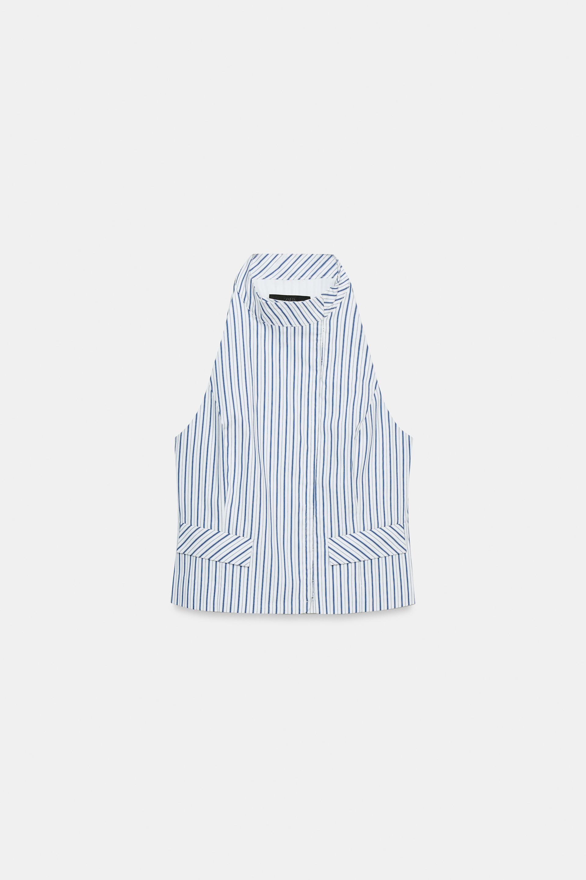STRIPED HALTER TOP by ZARA
