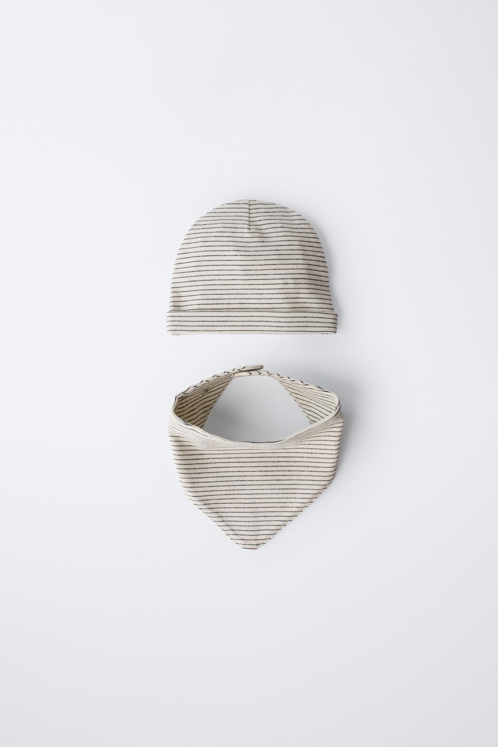 STRIPED HAT AND BIB SET by ZARA
