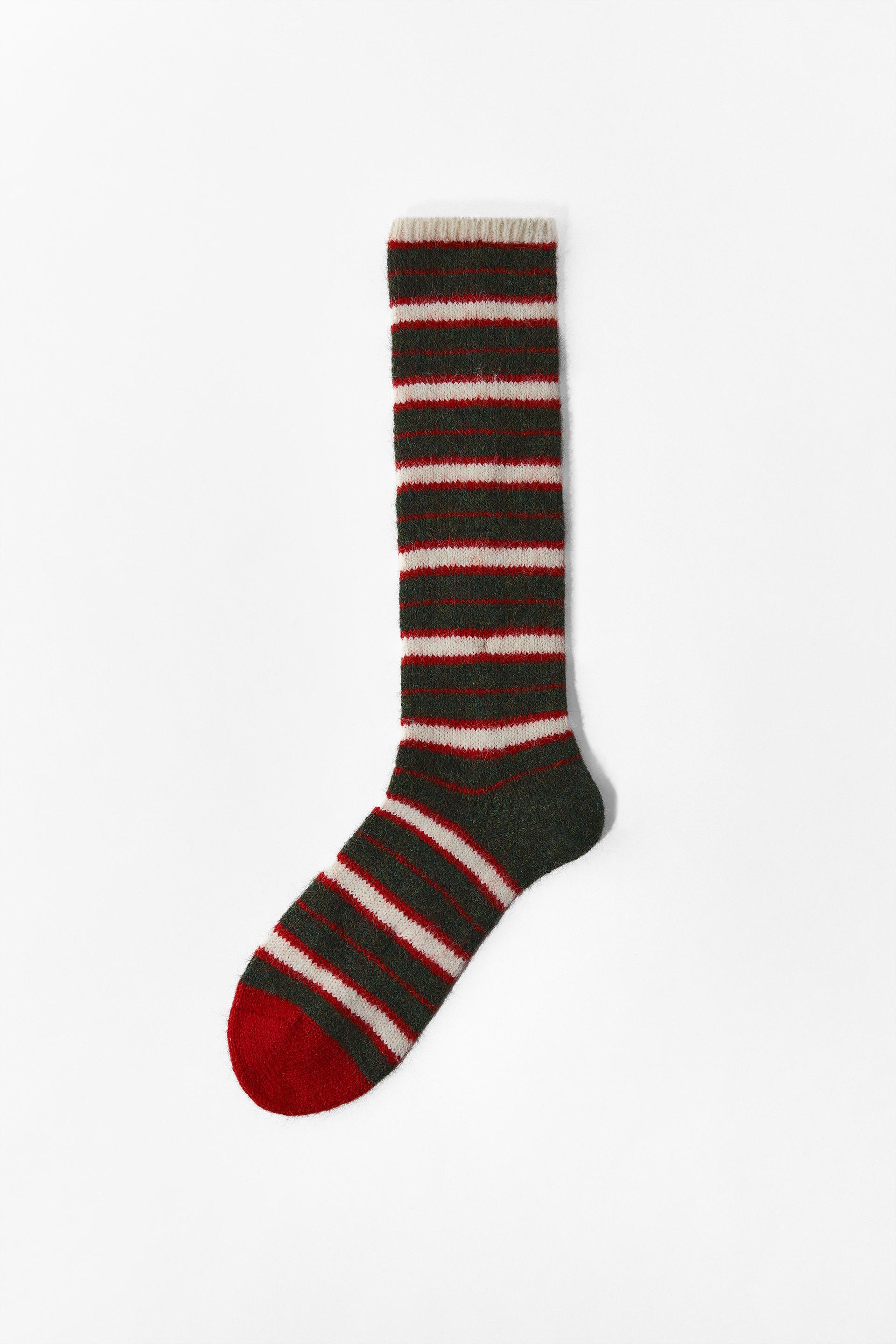 STRIPED JACQUARD KNEE SOCKS by ZARA