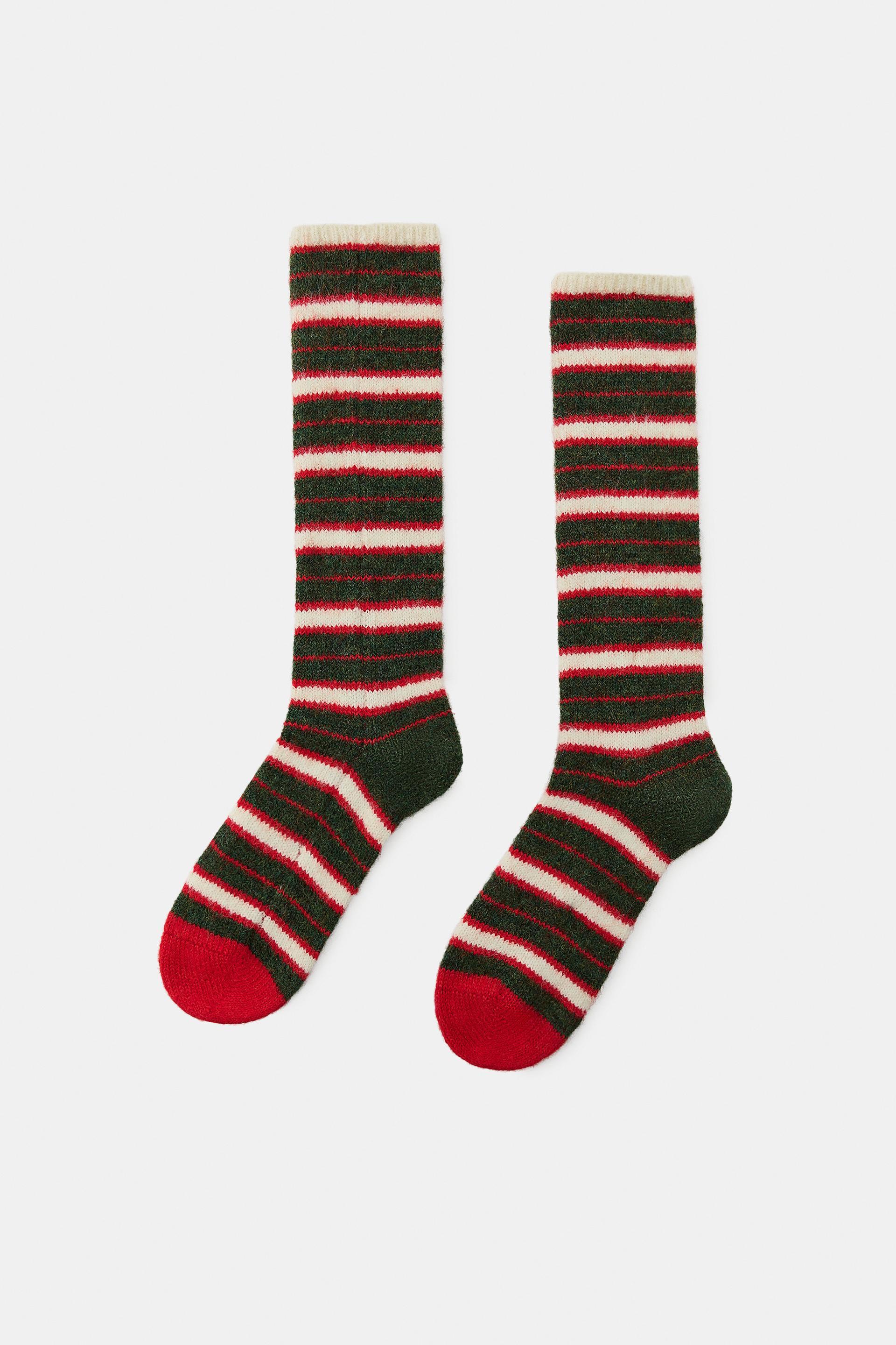STRIPED JACQUARD KNEE SOCKS by ZARA