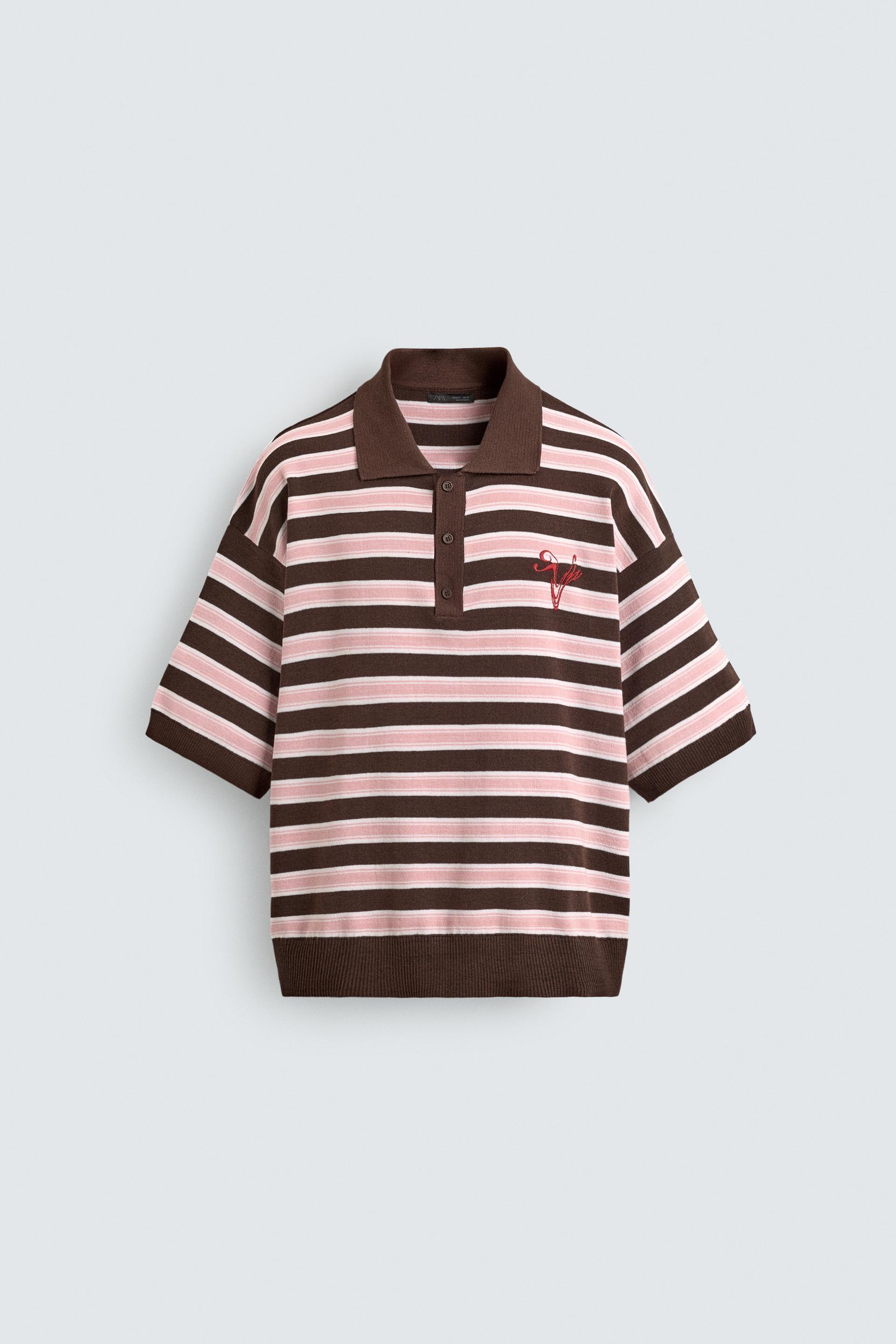 STRIPED JACQUARD KNIT POLO by ZARA