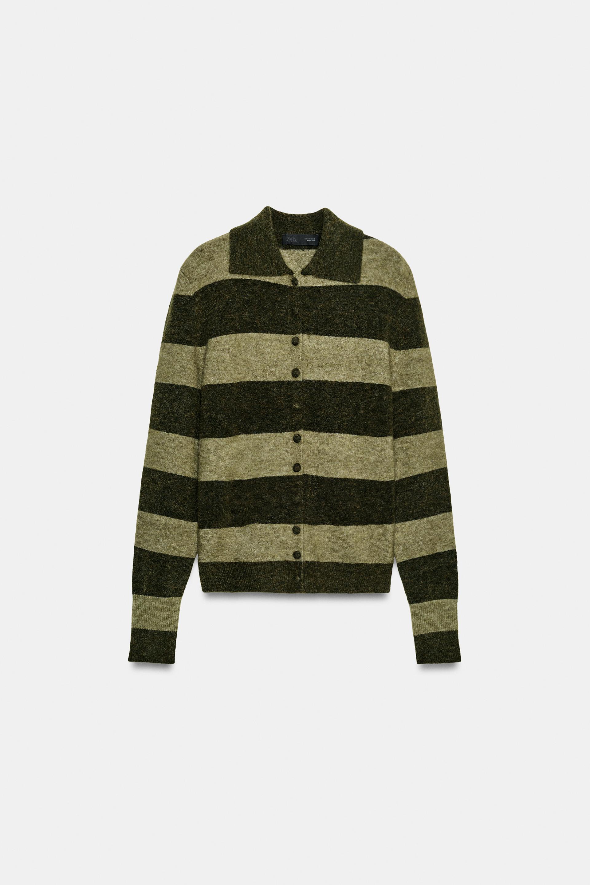 STRIPED KNIT CARDIGAN by ZARA