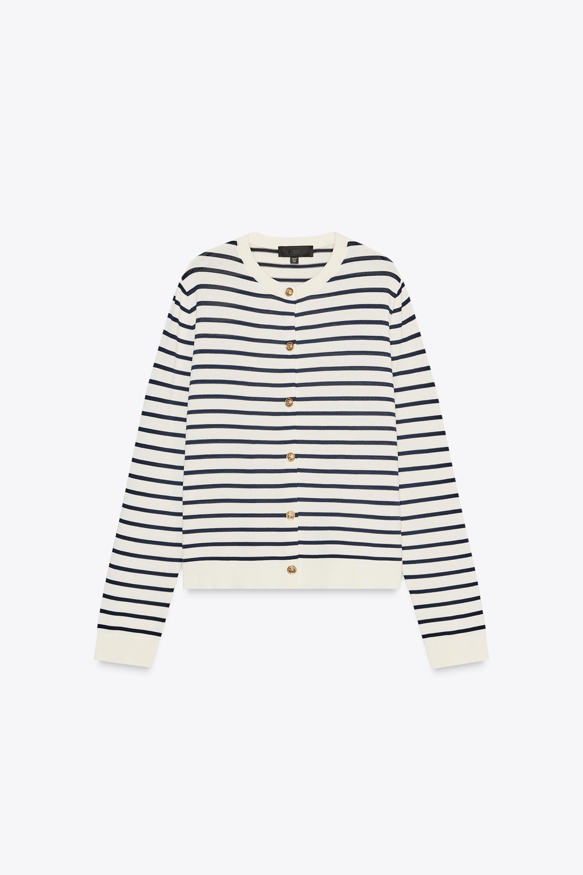 STRIPED KNIT CARDIGAN by ZARA