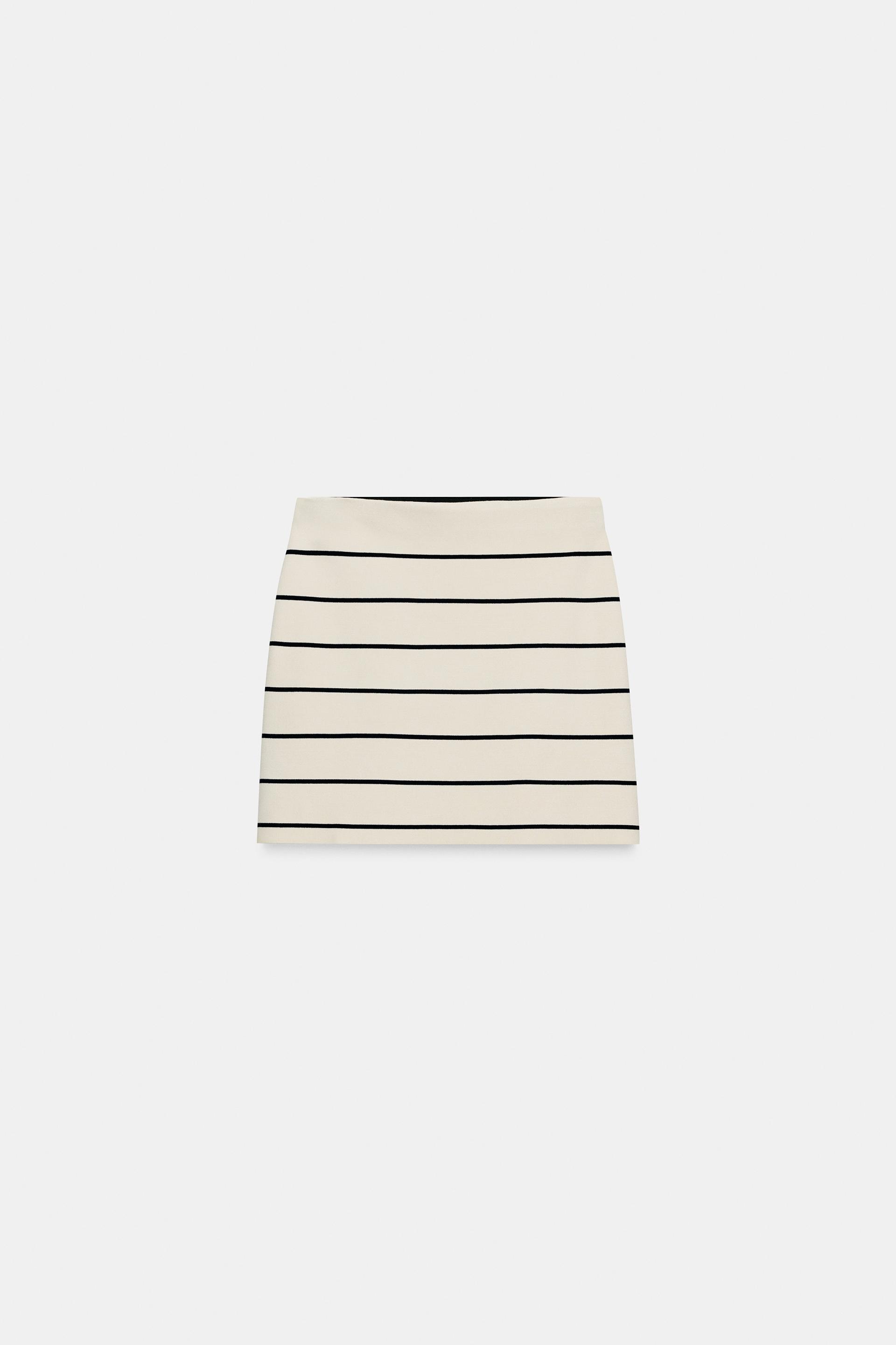 STRIPED KNIT MINI SKIRT by ZARA