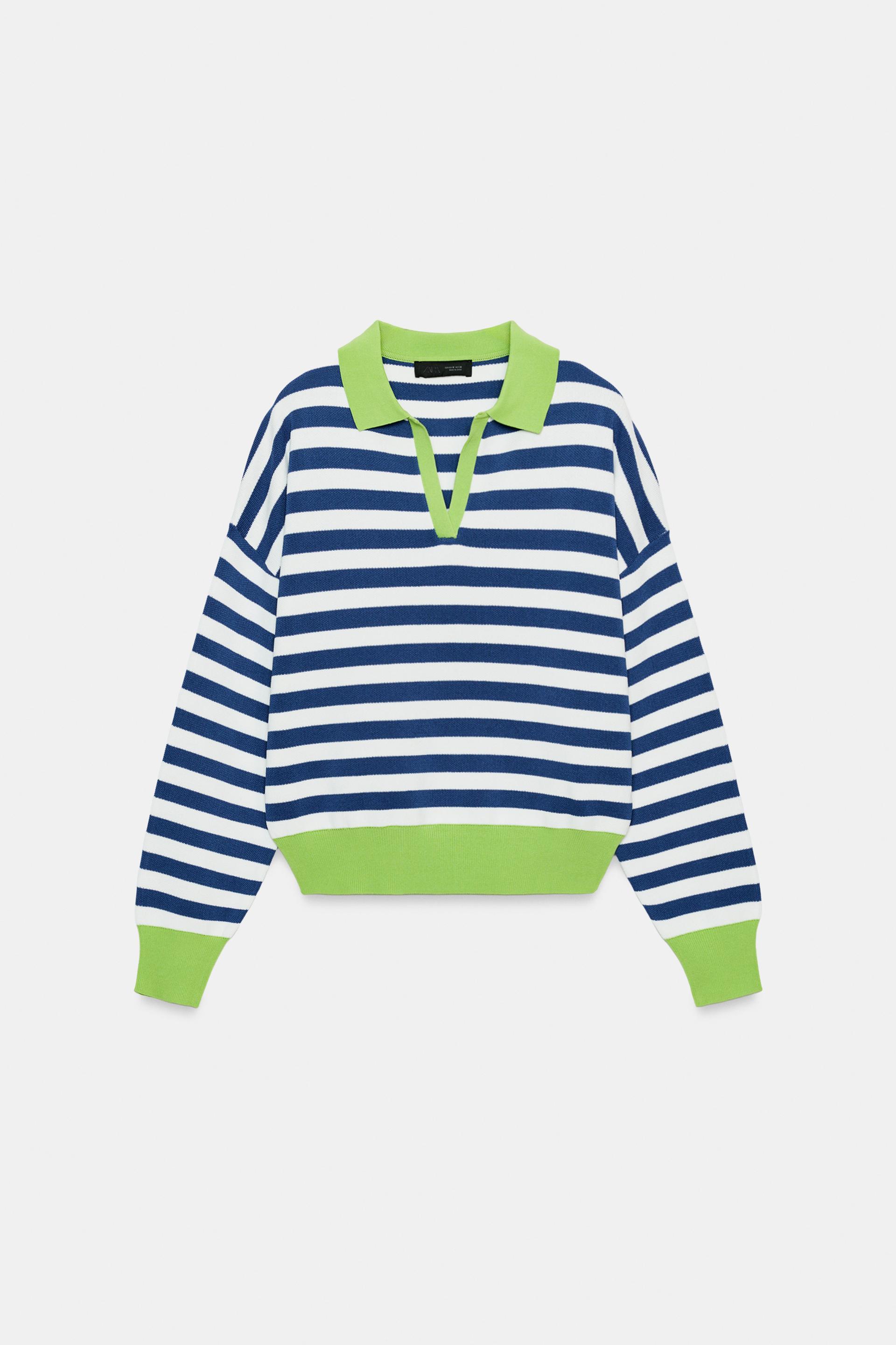 STRIPED KNIT POLO by ZARA