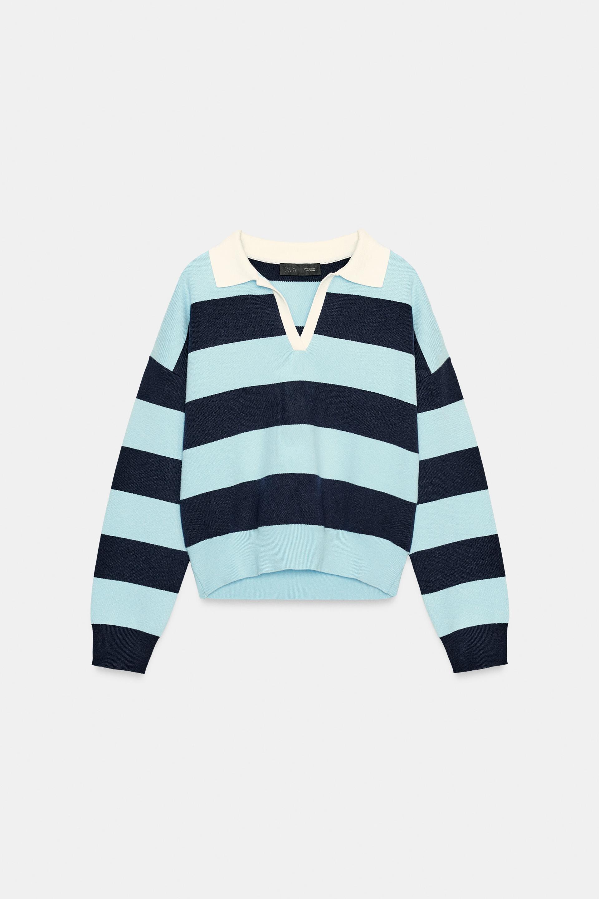 STRIPED KNIT POLO by ZARA