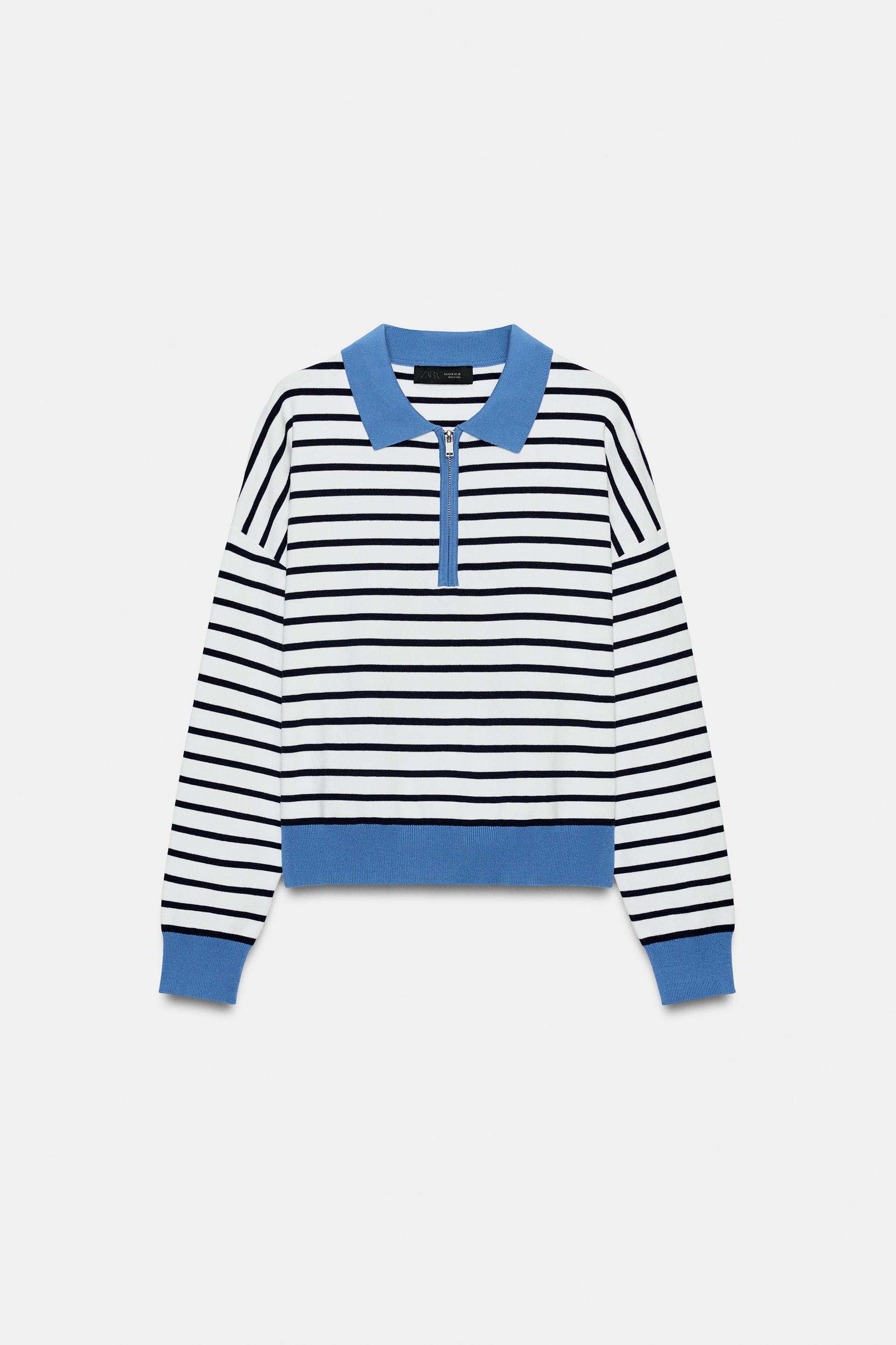 STRIPED KNIT POLO by ZARA